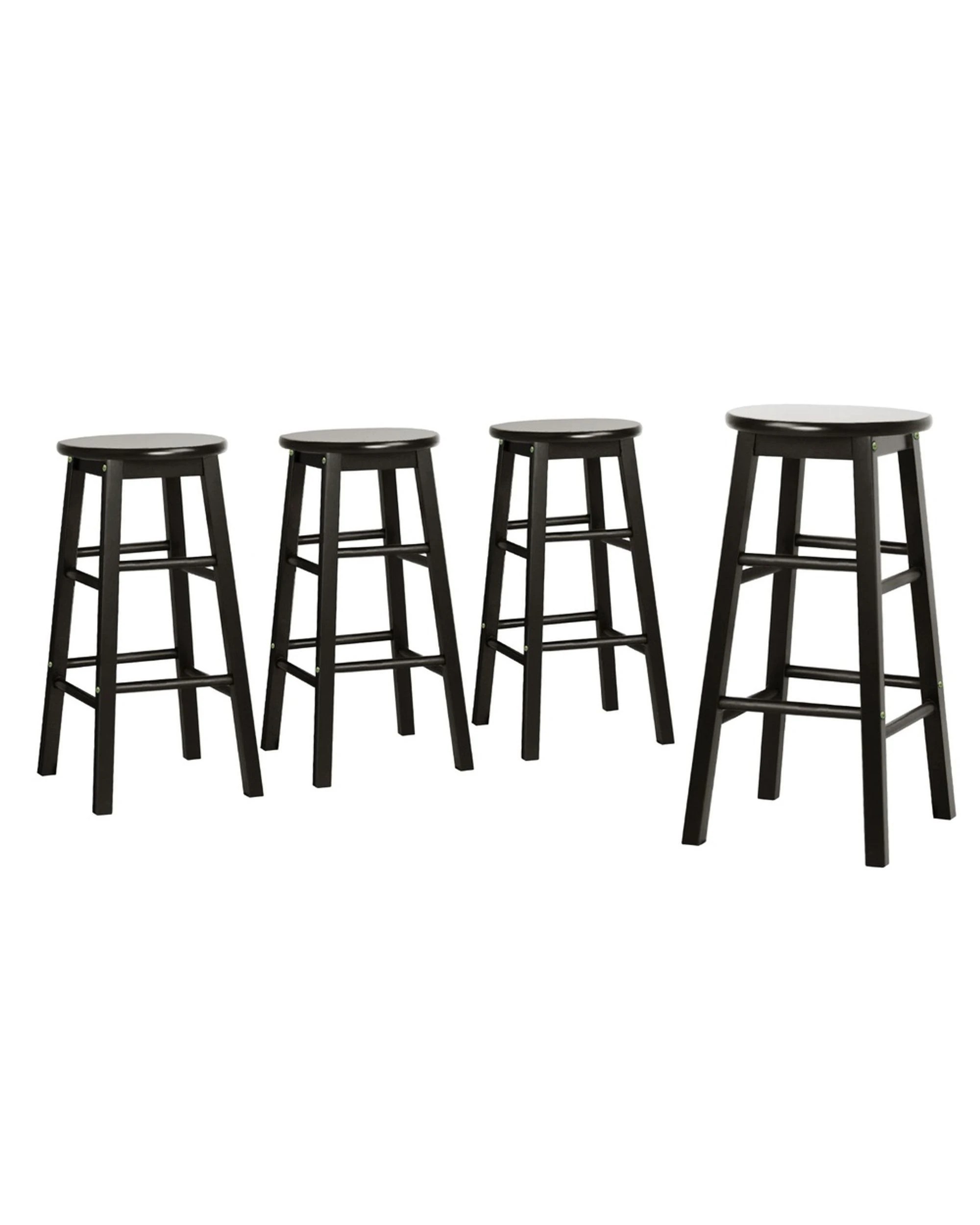 1 Artiss 4x Bar Stools Round Chairs
 - Black, 1 of 3