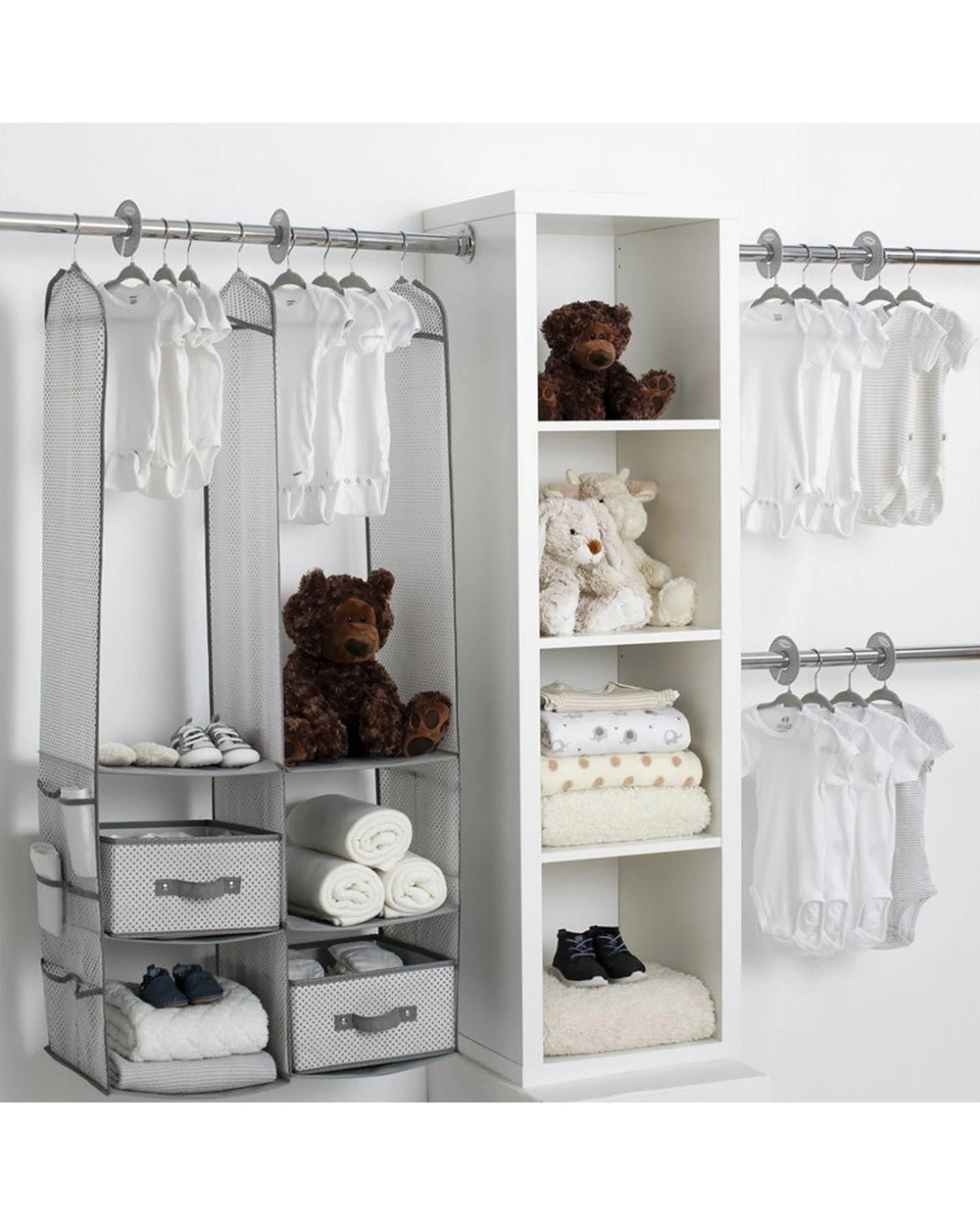 2 Delta Children 24 Piece Nursery Storage Set in Cool Grey - Grey, 2 of 3