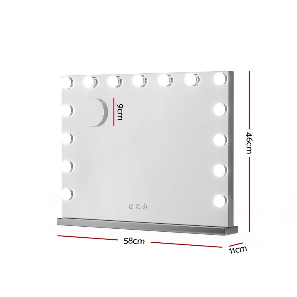 2 Embellir Makeup Mirror 58x46cm Hollywood Vanity with LED Light Tabletop Wall - Multi, 2 of 7