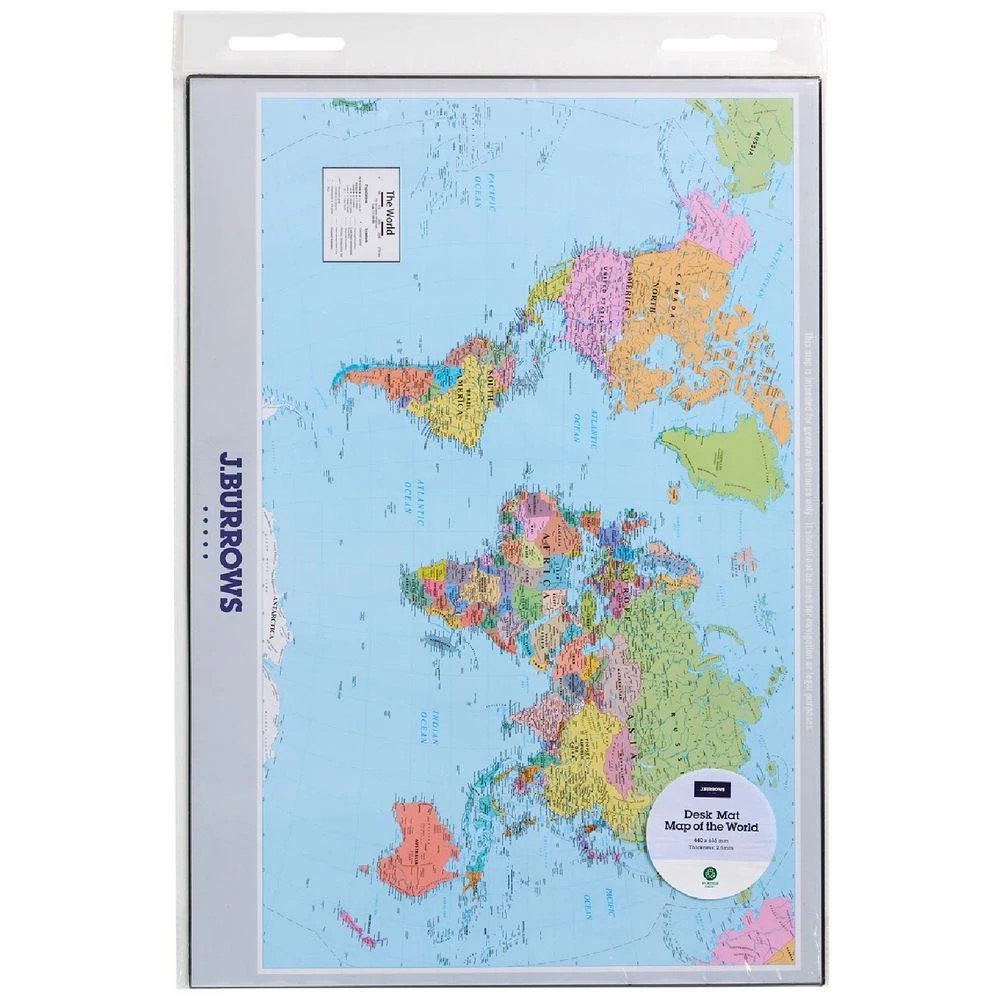 1 J.Burrows Desk Mat Map of the World 630 x 440mm, 1 of 2