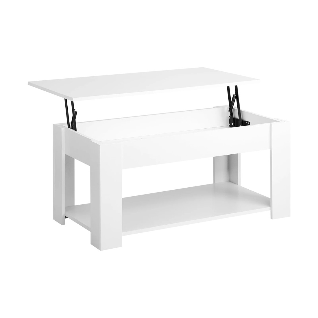 1 Oikiture Coffee Table Lift Up Top Modern Tables Hidden Book Storage
 - White, 1 of 10