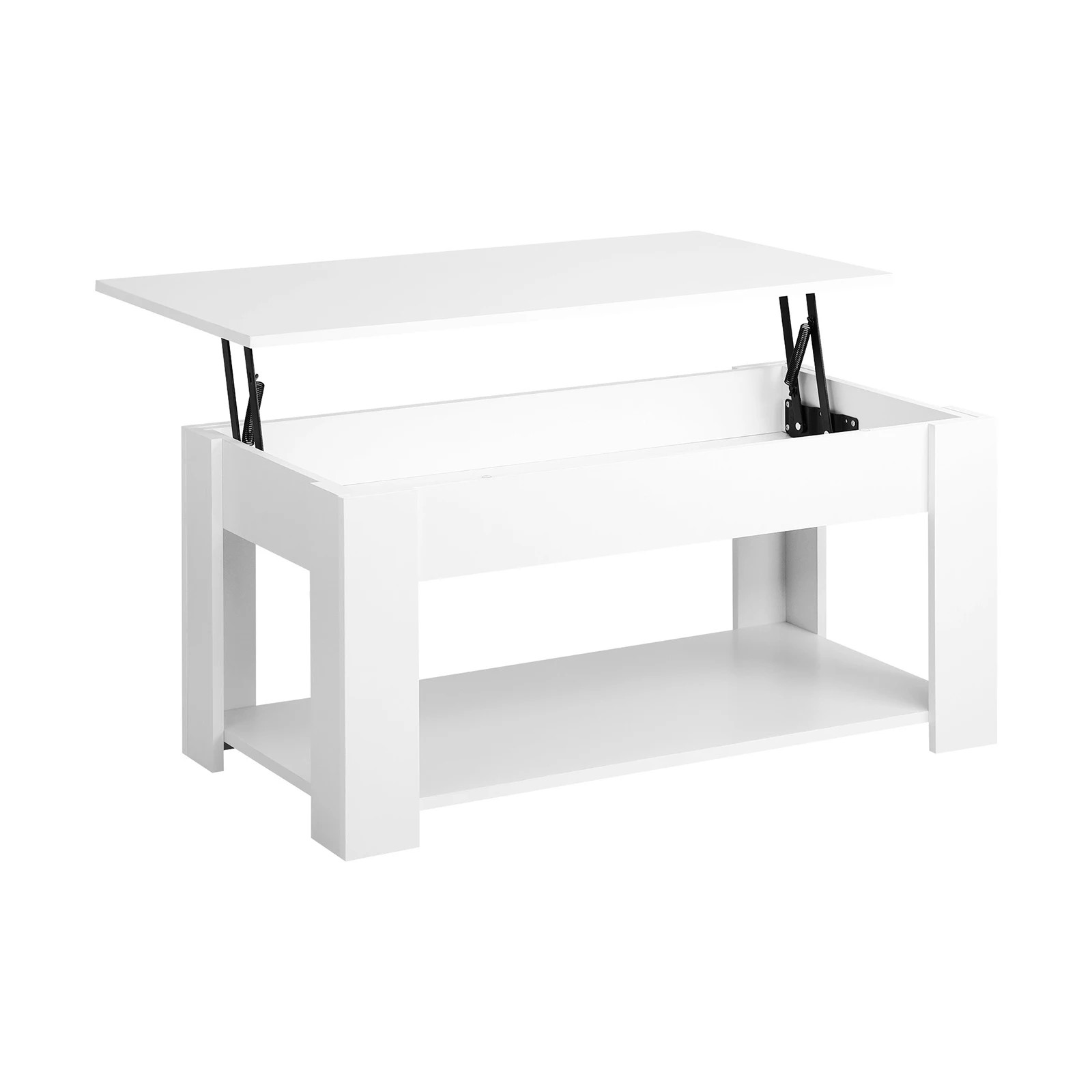 1 Oikiture Coffee Table Lift Up Top Modern Tables Hidden Book Storage
 - White, 1 of 10