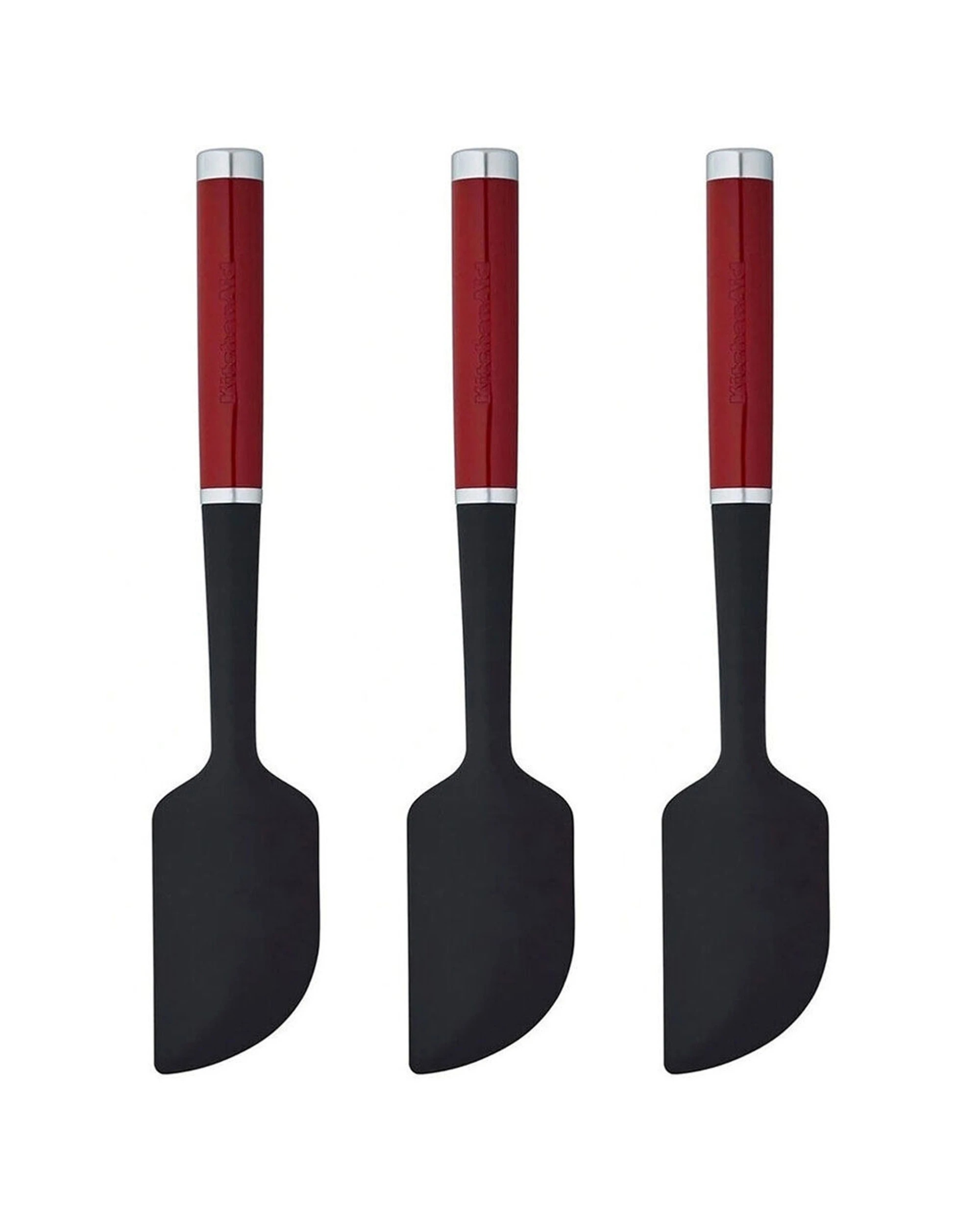 1 KitchenAid Silicone Scraper Spatula 3PK Flexible Curved Edge Durable Utensil - Red, 1 of 1