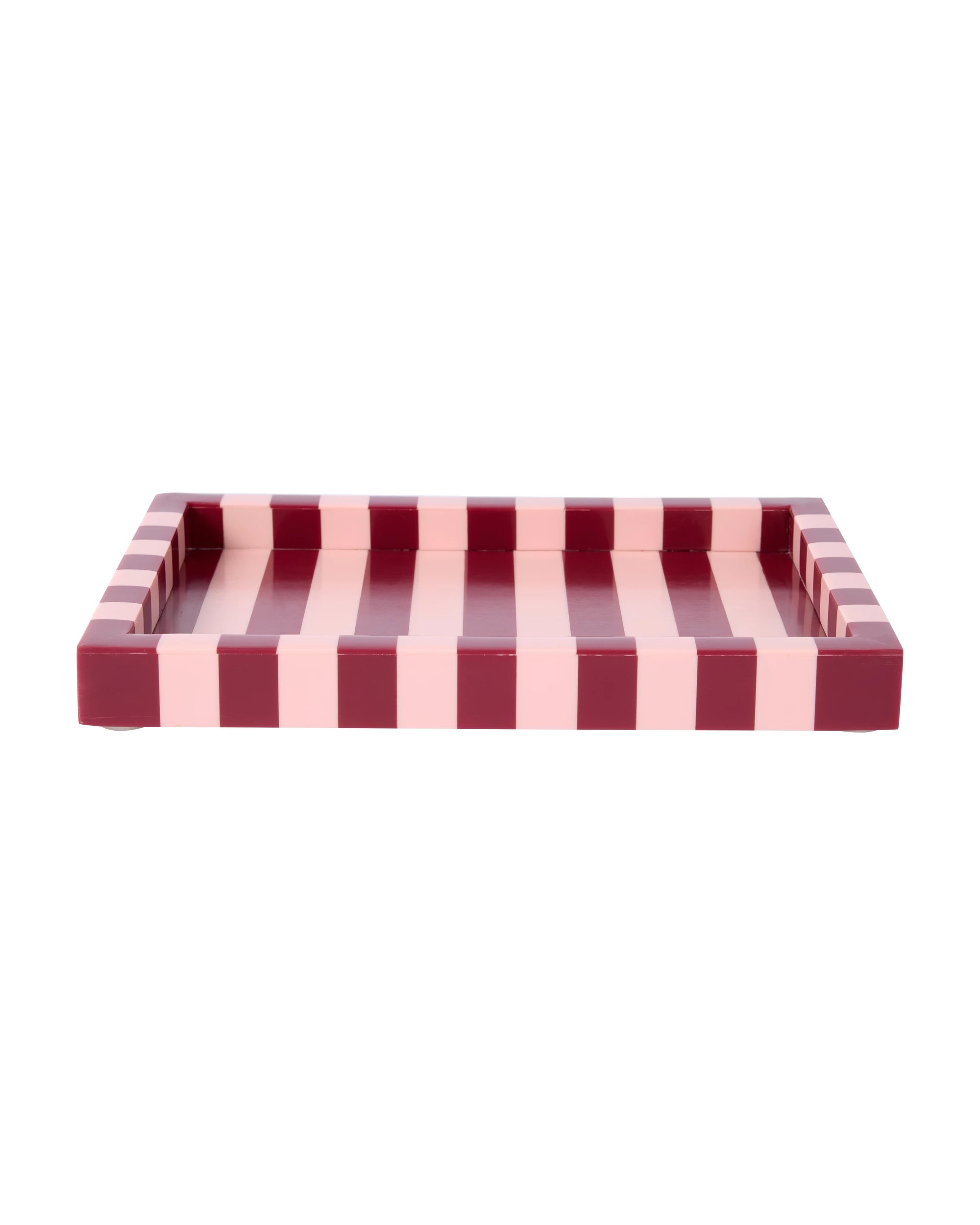 2 Pink and Berry Stripe Decor Tray, 2 of 6