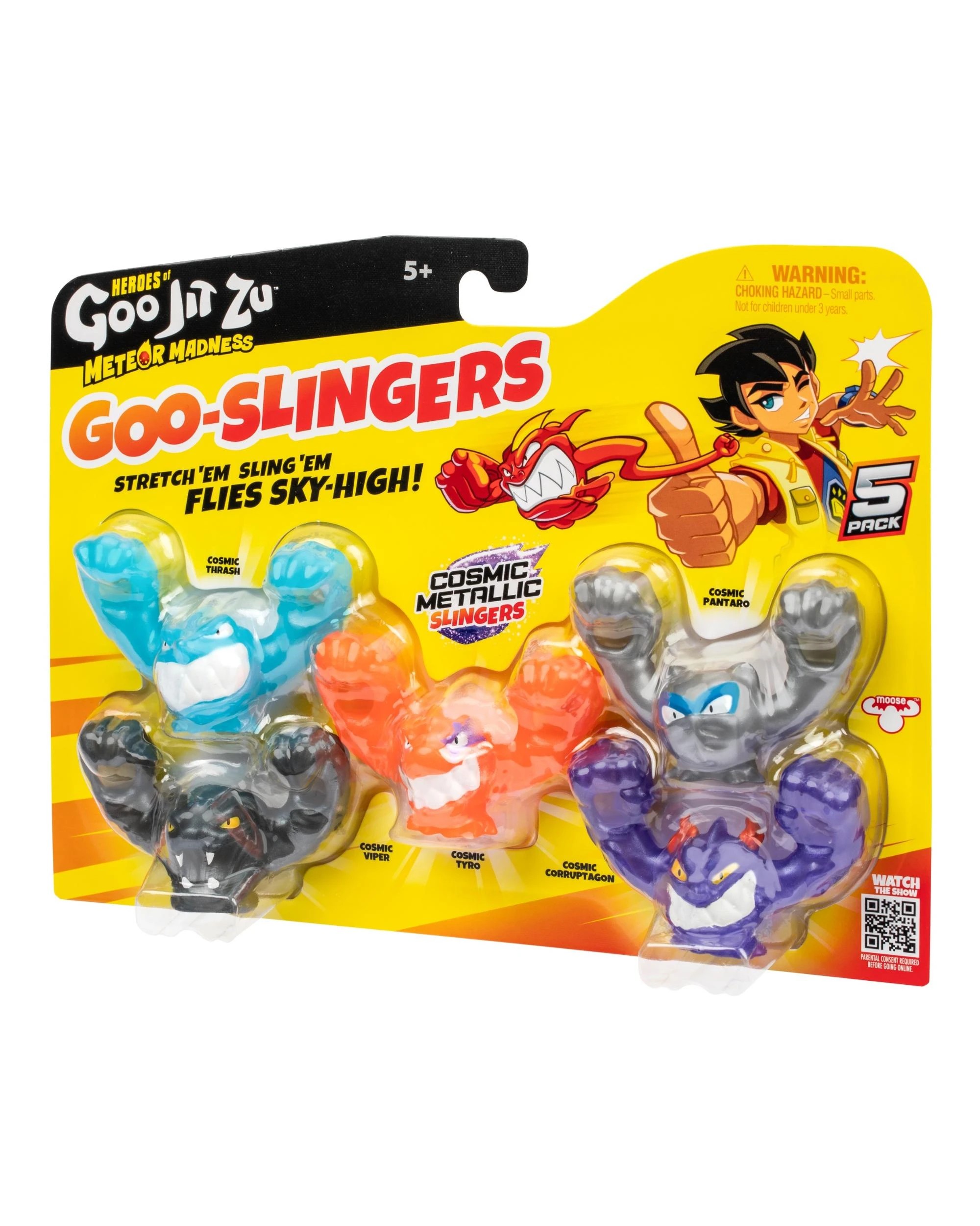 3 Heroes of Goo-Jit-Zu Series 13 Meteor Madness Goo Slingers Cosmic Metallic Slingers 5 Pack, 3 of 6