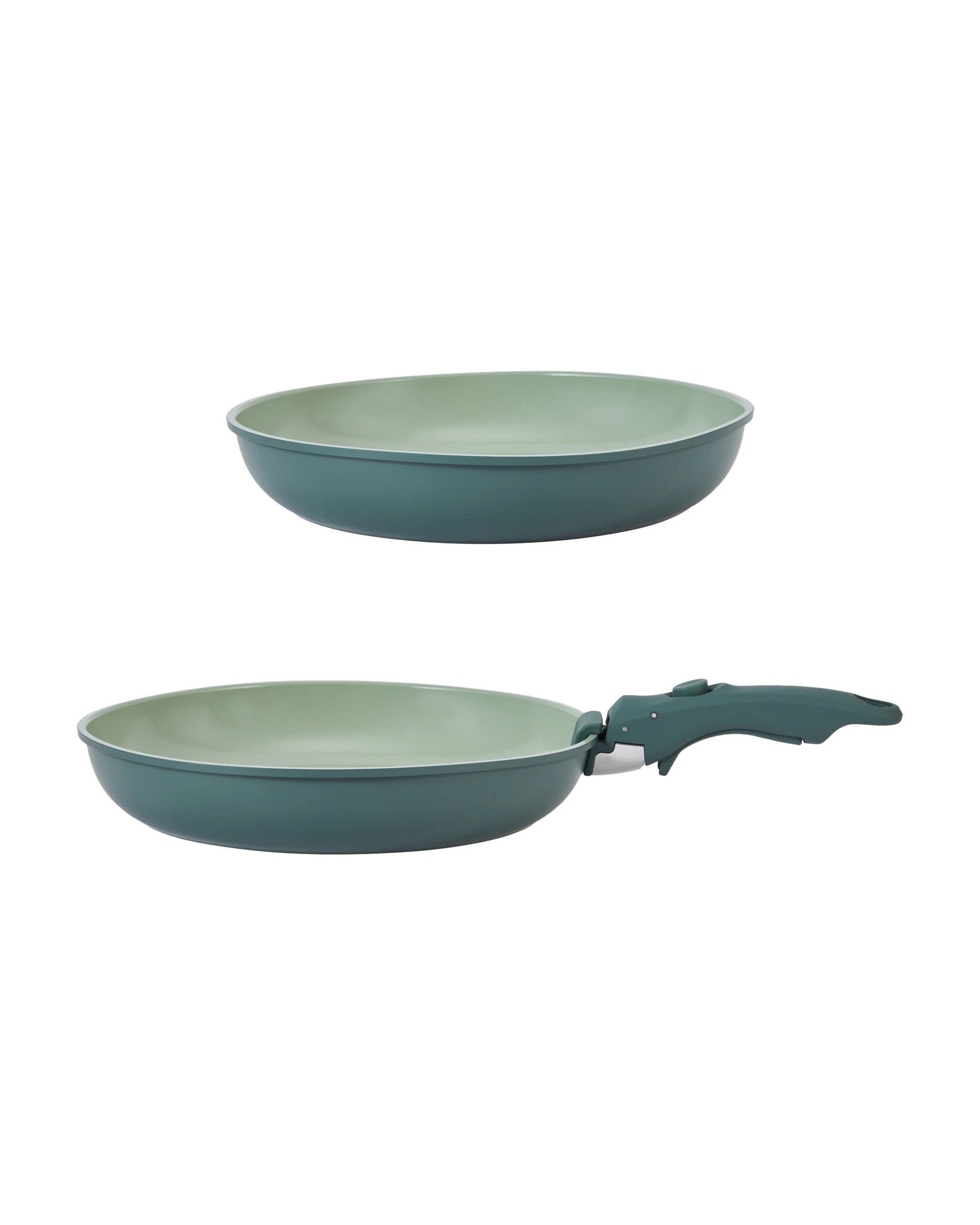 4 3 Piece Ceramic Cookware Set with Detachable Handle - Green, 4 of 9
