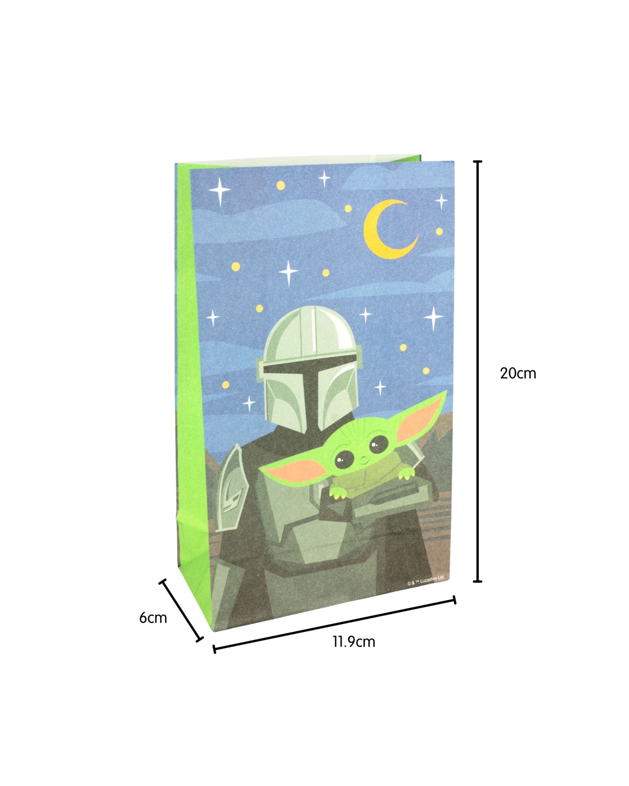 2 Star Wars Star Wars Baby Yoda Paper Party Bags Pack of 8, 2 of 3