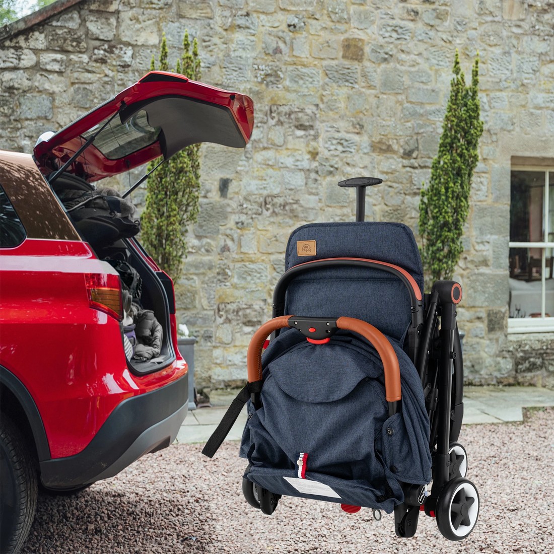 2 Costway Folding Baby Stroller Adjustable Pushchair Pram - Blue, 2 of 6