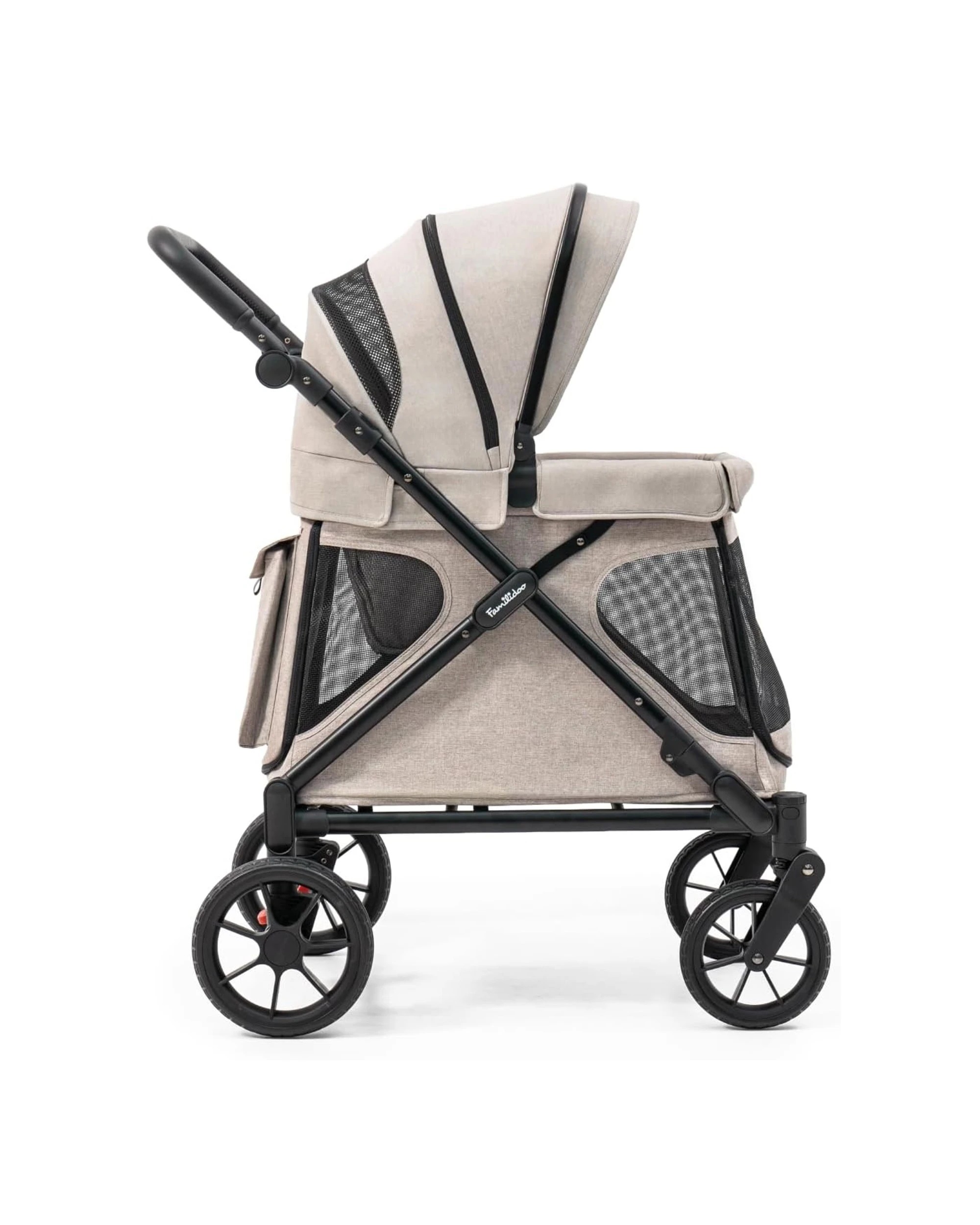 1 Playette Q1 2.0 Wagon Stroller Lightweight Compact Safe Ash Rose - Pink, 1 of 7