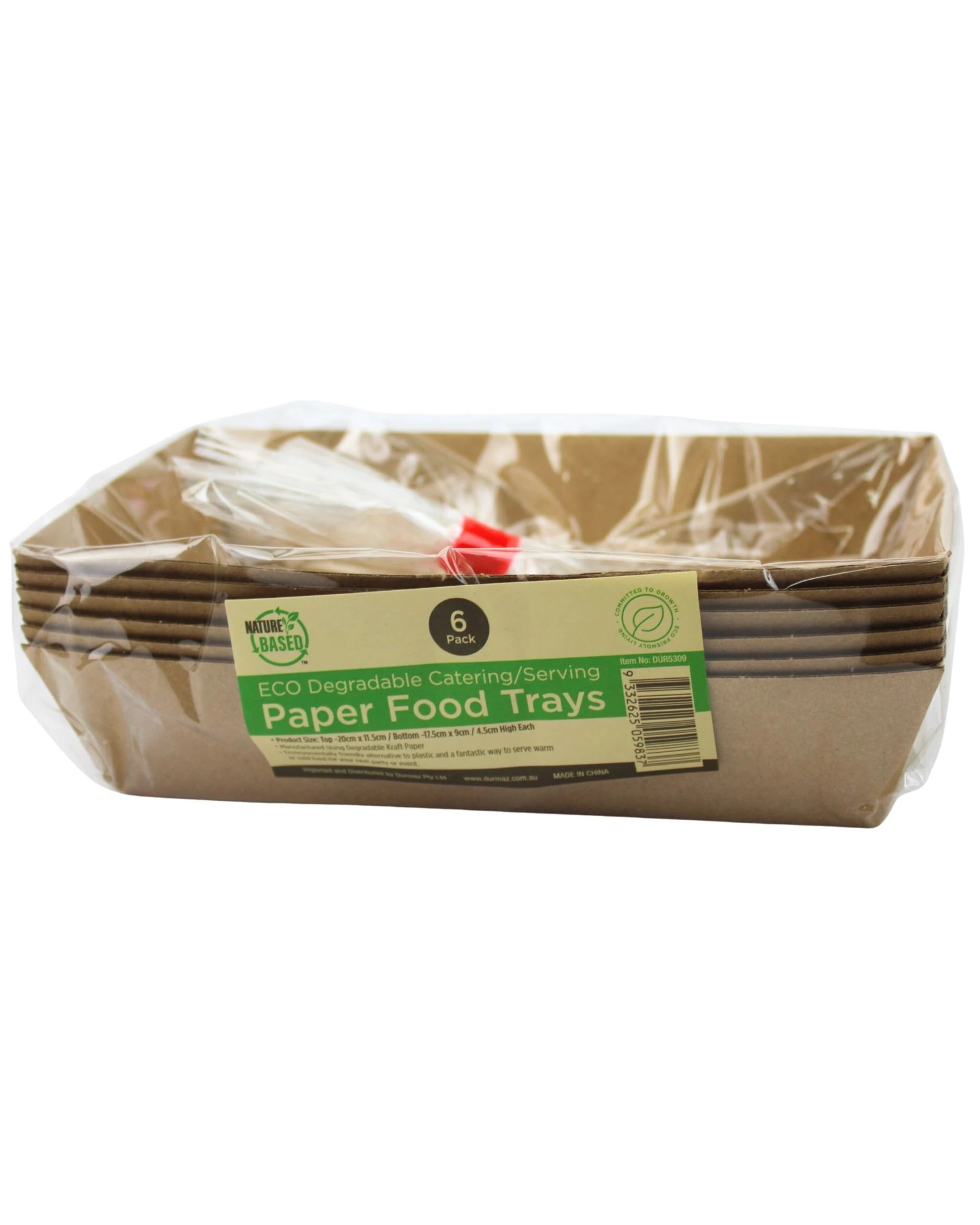 3 Durmaz Brown Kraft Paper Food Trays 17.5cm x 9cm Pack of 6, 3 of 3