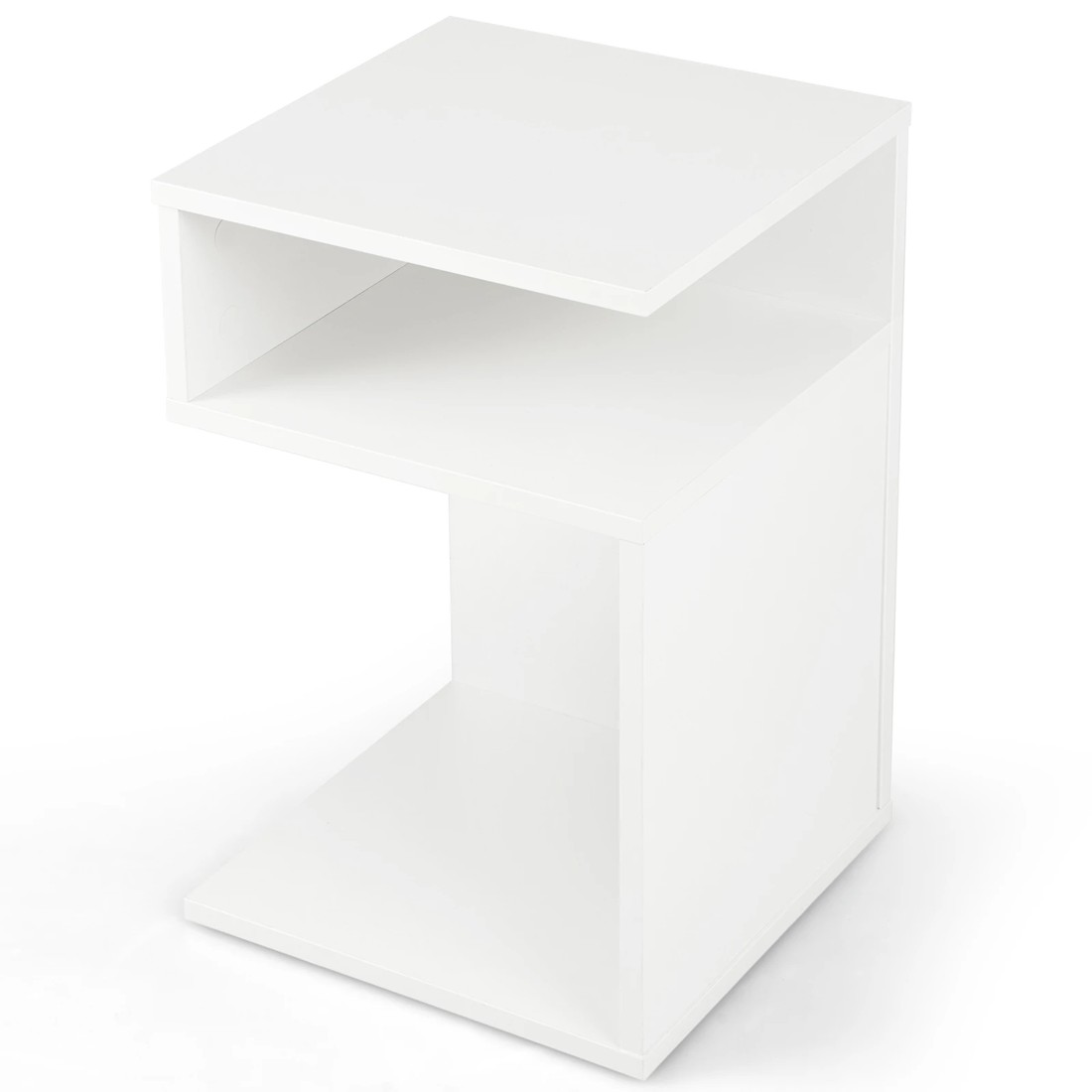 1 Costway Compact Side Table Sofa End Table - White, 1 of 6