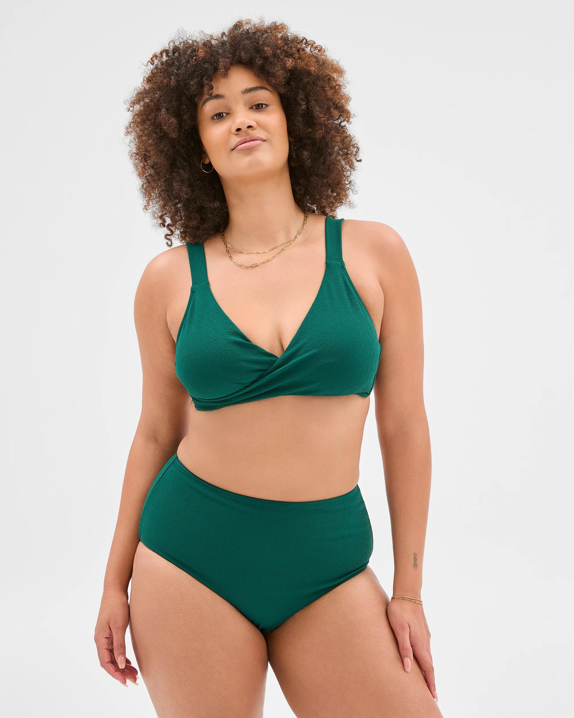 3 Target Resort Textured Plunge Twist Bikini Top - Shape Your Body BOTANIC, 3 of 10