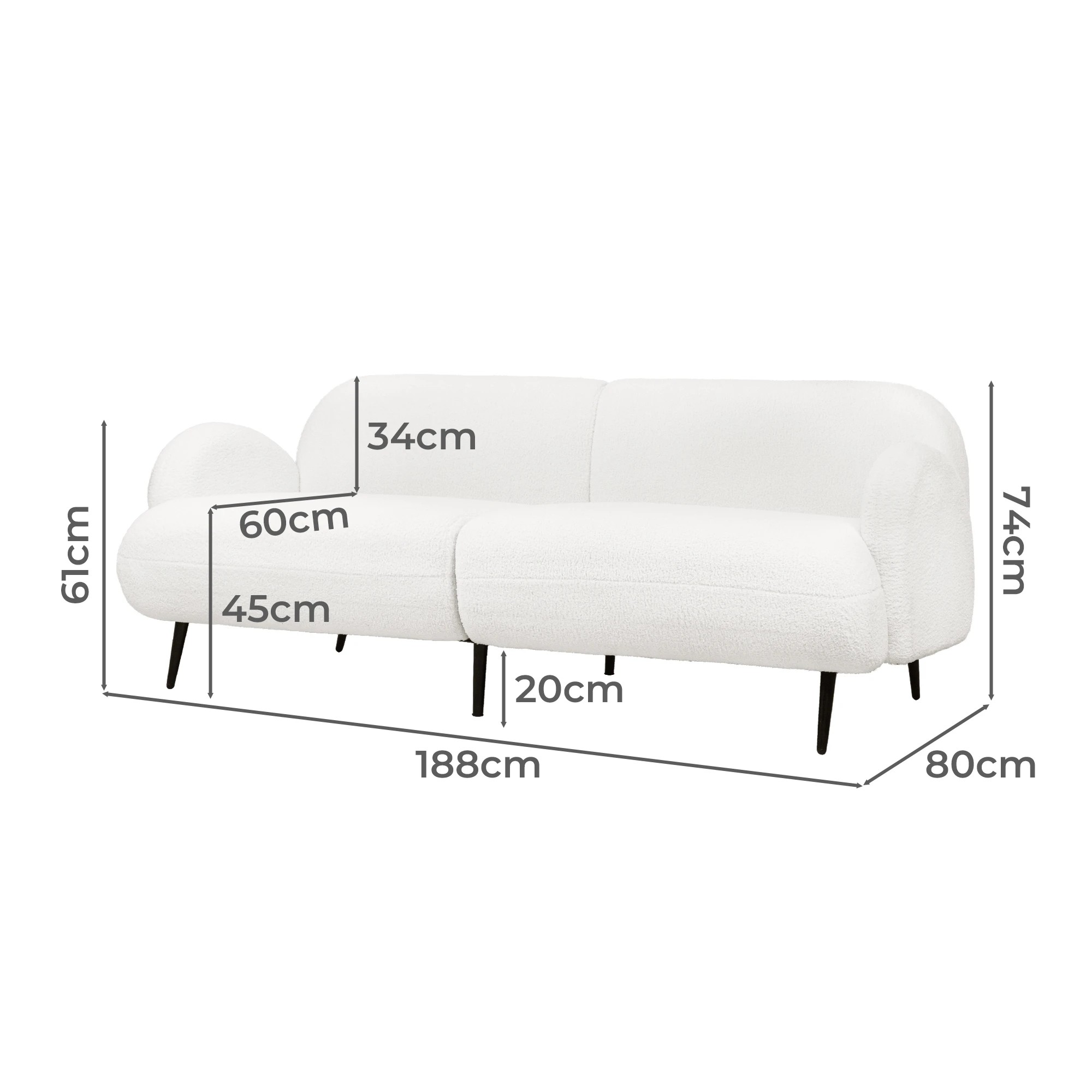 3 Levede Levede 3-seater Boucle Sofa, 3 of 5
