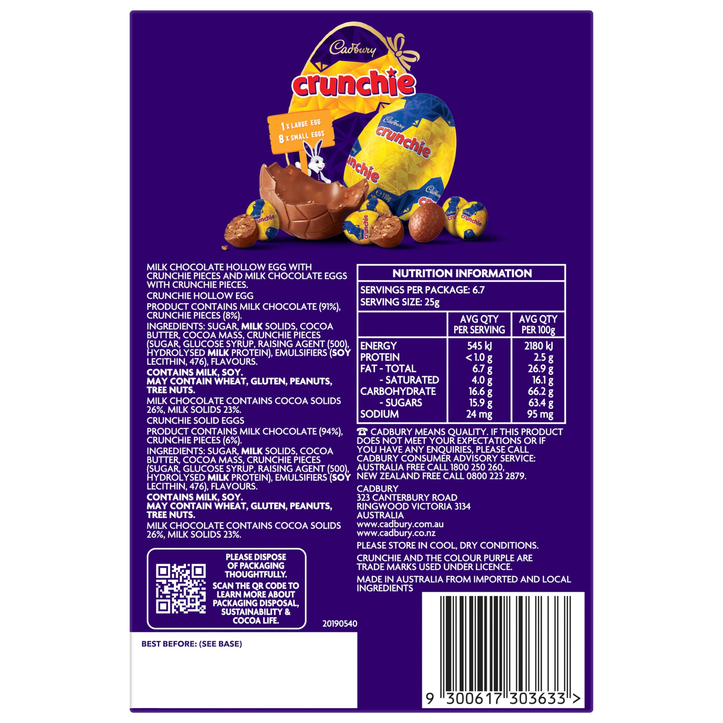 3 Cadbury Crunchie Easter Gift Box 169g, 3 of 6