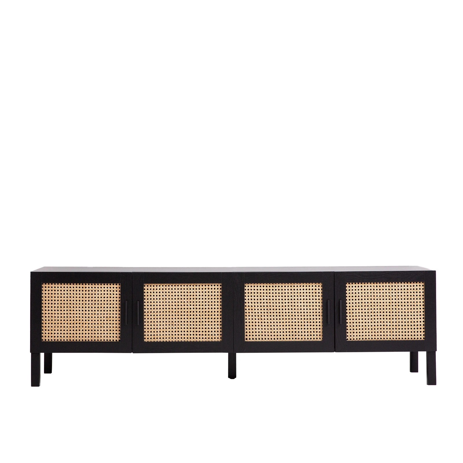 2 Casa Decor Tulum Rattan Entertainment Unit TV Stand Cabinet Storage Black - Black, 2 of 9