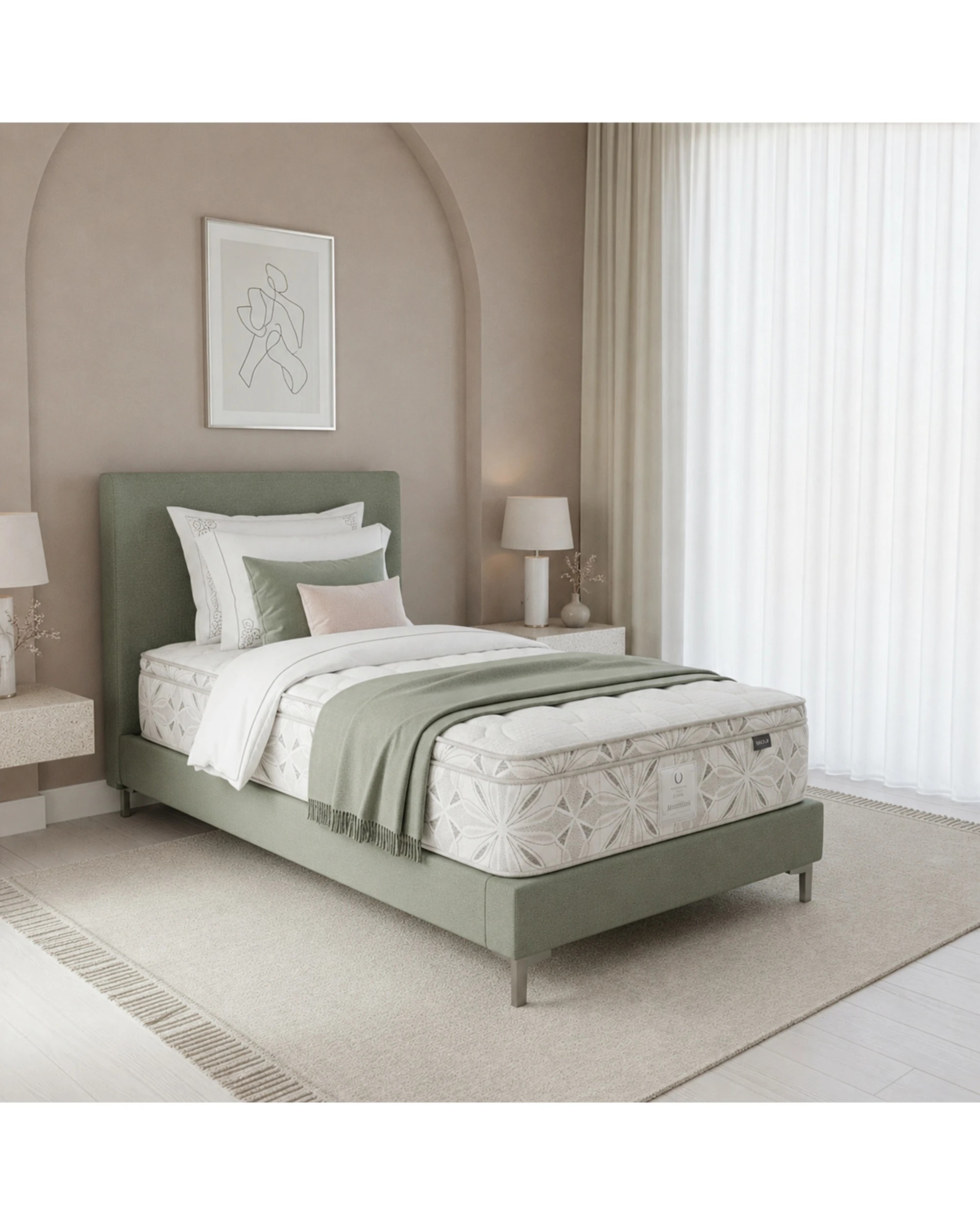 1 Stafford & Mason Mauritius Plush Australian Made Mattress 3-Zone Pocket Spring - Single Extra Long - White, 1 of 7