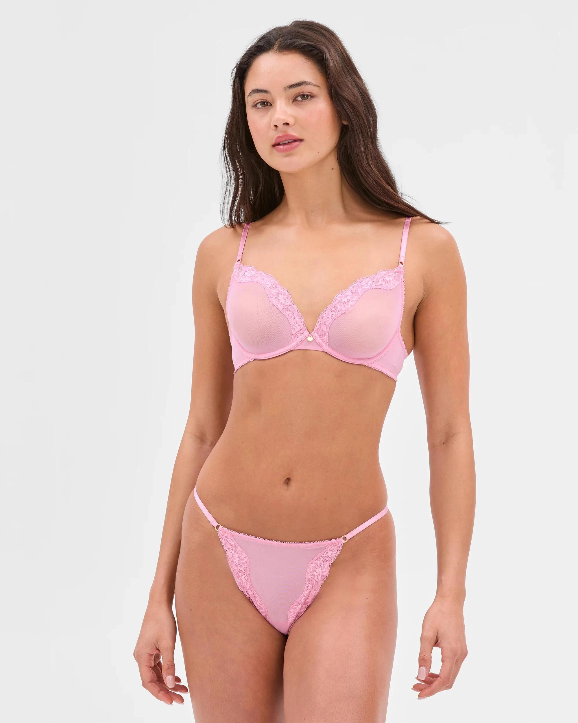 1 Target Woman Kylie Mesh Plunge Underwire Bra - Lily Loves ORCHID SMOKE, 1 of 4