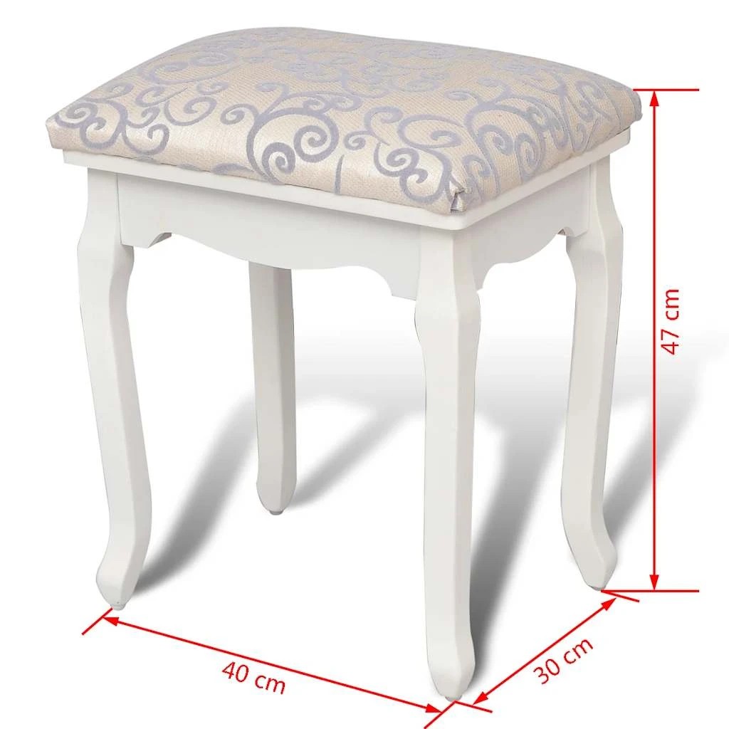 5 vidaXL Vanity table Pattern - White, 5 of 5