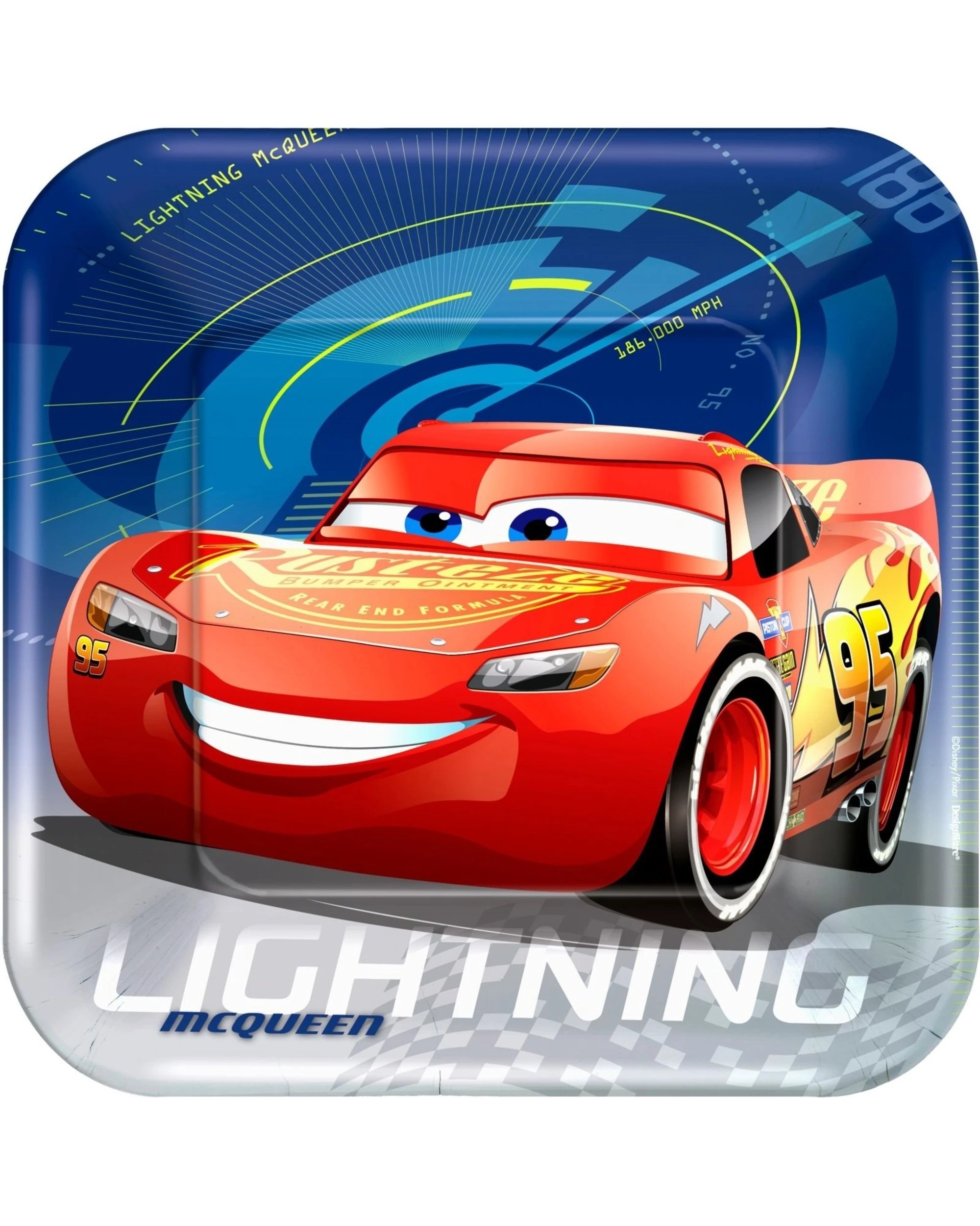 1 Disney Cars 3 Large Square Paper Plates Pack of 8, 1 of 1