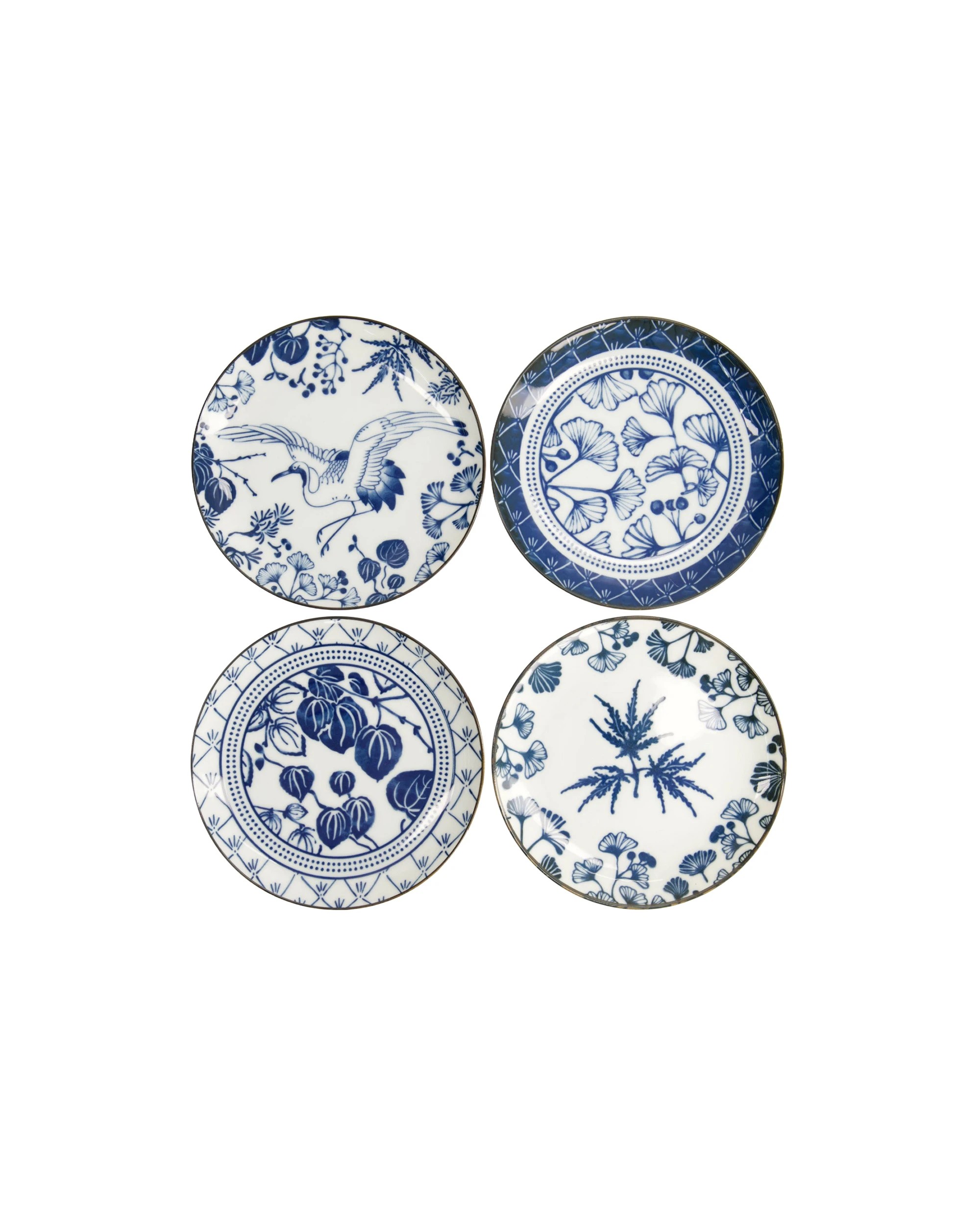 1 Tokyo Design 4pc Studio Flora Japonica Plate Set 16cm Mixed - Blue, 1 of 5