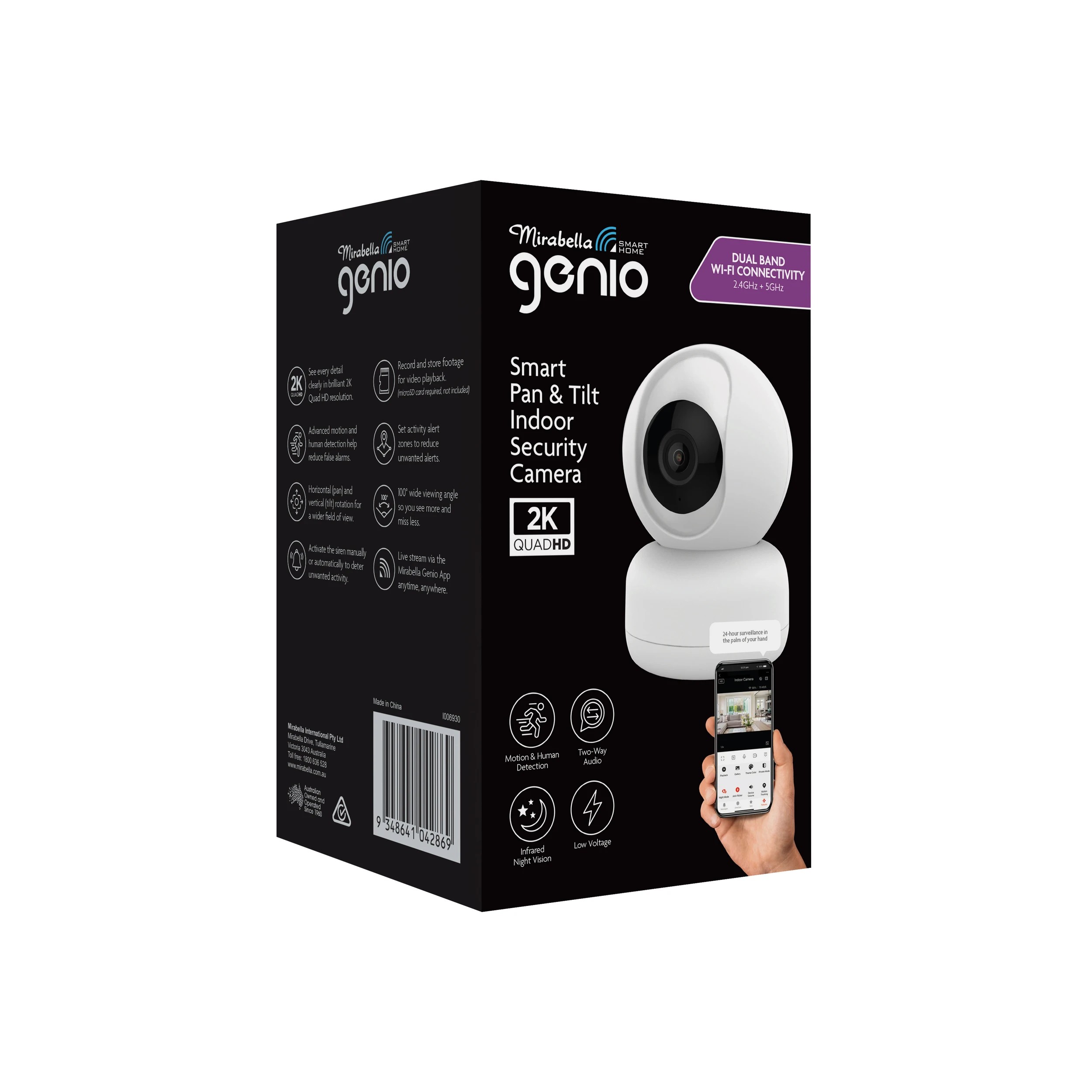 3 Mirabella Genio Smart Pan & Tilt Indoor Security Camera, 3 of 10