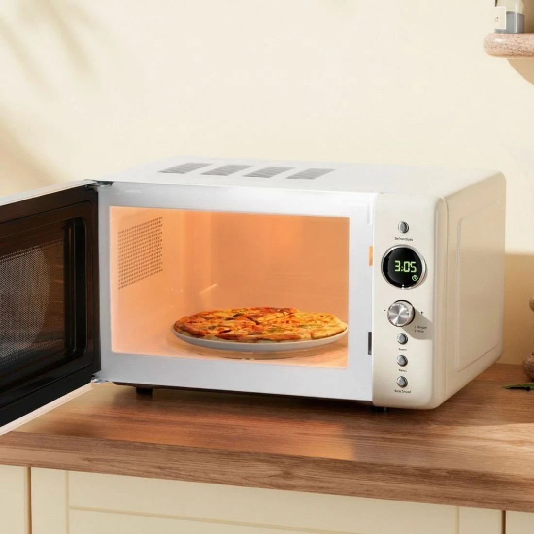 6 Devanti 20L Microwave Oven 700W Cream - White, 6 of 7