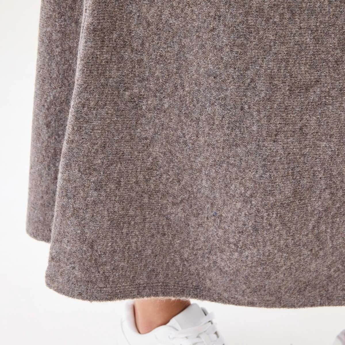 5 True Knit A-Line Maxi Skirt Taupe Mrl, 5 of 5