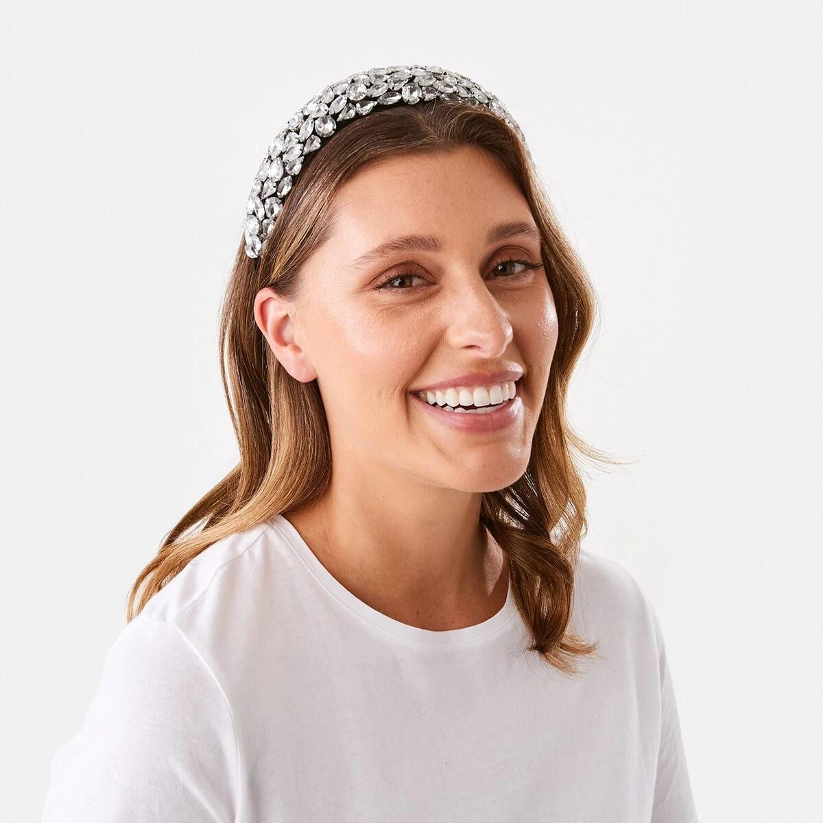 4 Statement Diamante Headband Black, 4 of 5