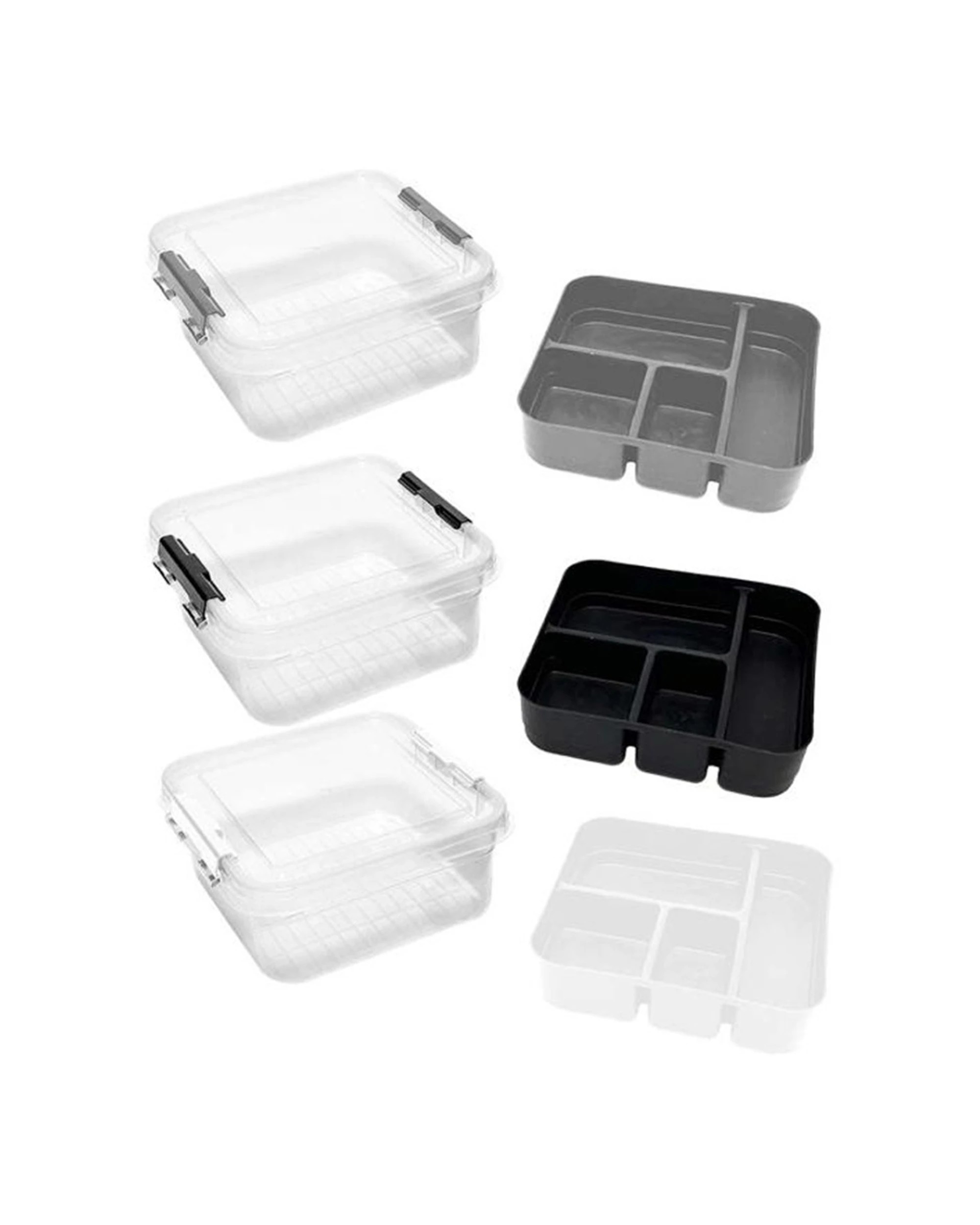 5 Brazco 4PK Plastic 5 Compartment Storage Container With Secure Clip Lid 5L - Multi, 5 of 5