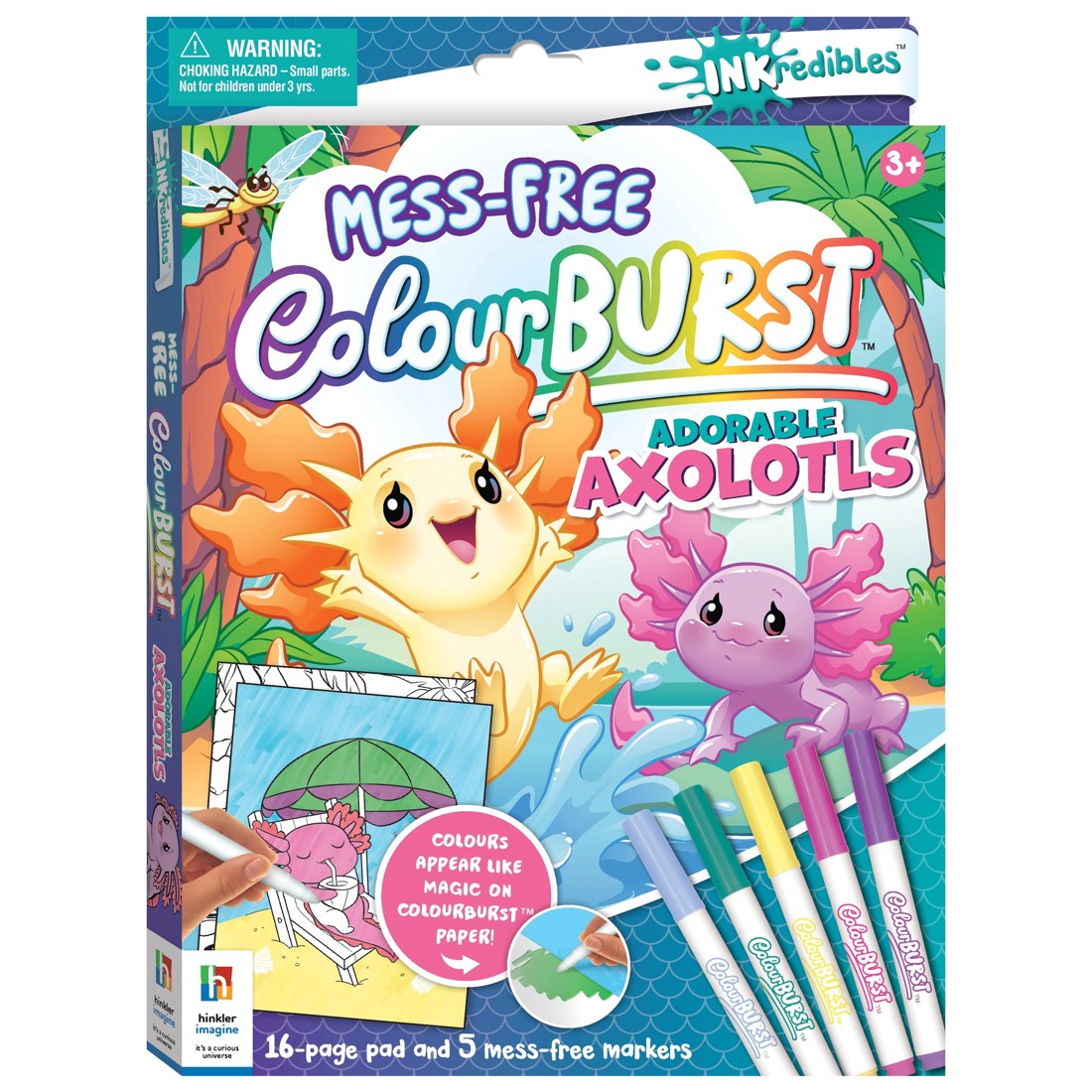 1 INKredibles Mess-Free ColourBurst: Adorable Axolotls Activity Kit - Book, 1 of 6