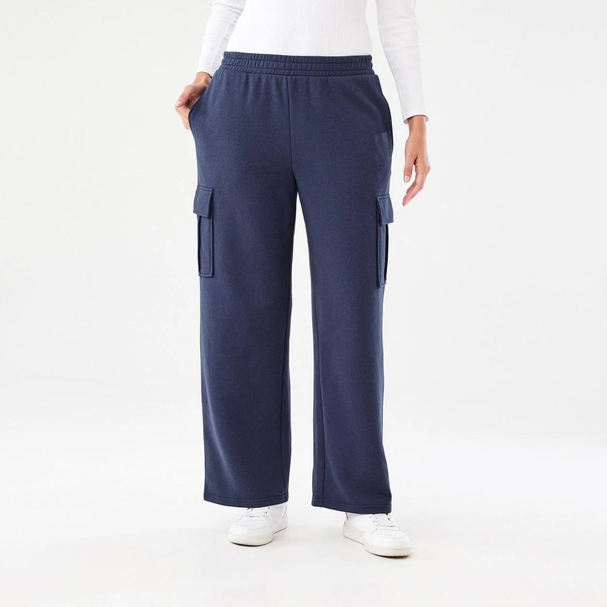1 Cargo Wide Leg Trackpants Fluid Navy, 1 of 6