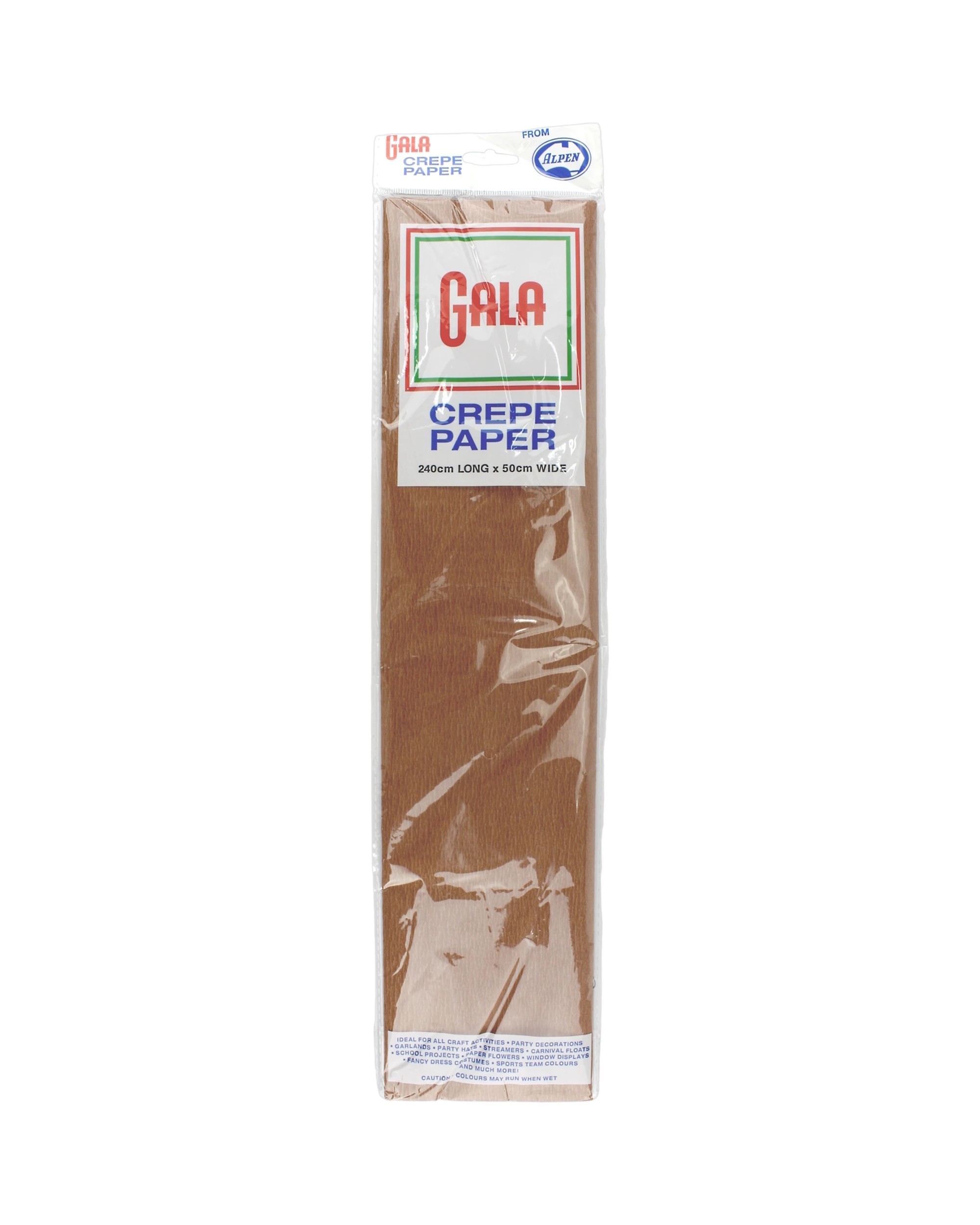 1 Alpen Gala Light Brown Crepe Paper 240cm x 50cm 1 Sheet - Brown, 1 of 1