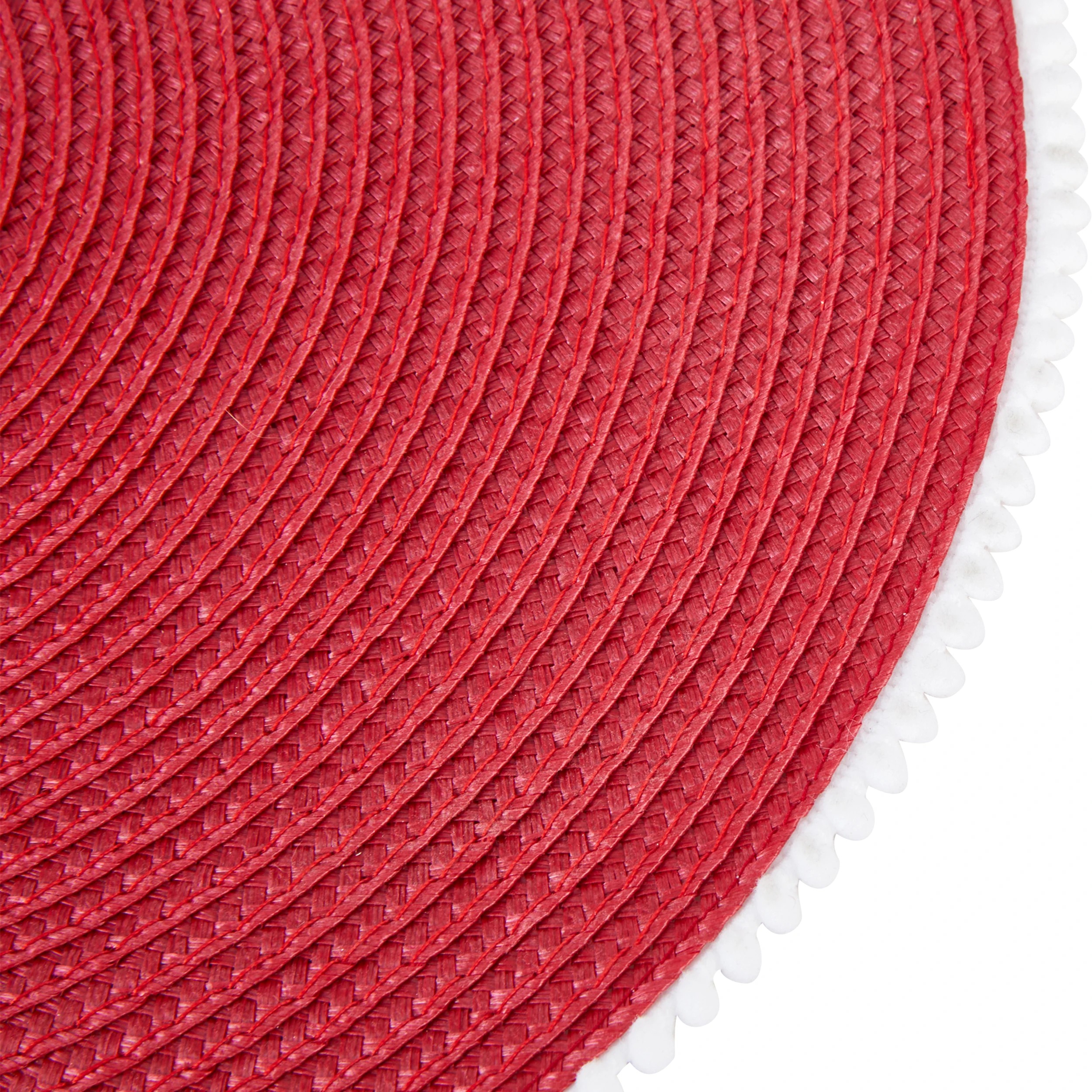 2 Round Red Pom Pom Placemat, 2 of 3
