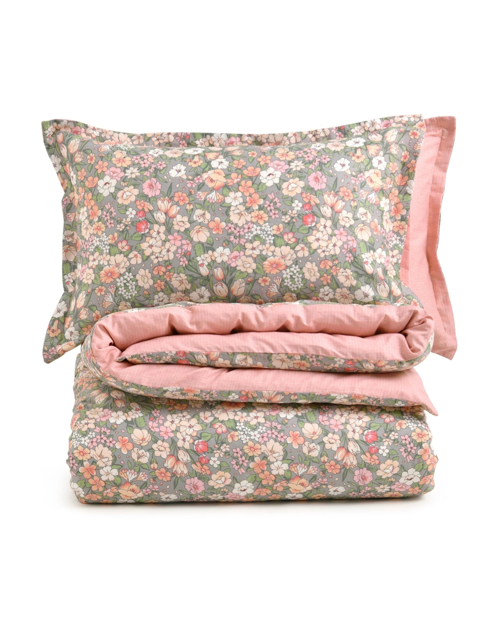 6 Dreamaker Mayfield 100% Cotton Reversible Quilt Cover Set - Queen Bed - Floral Pink, 6 of 8