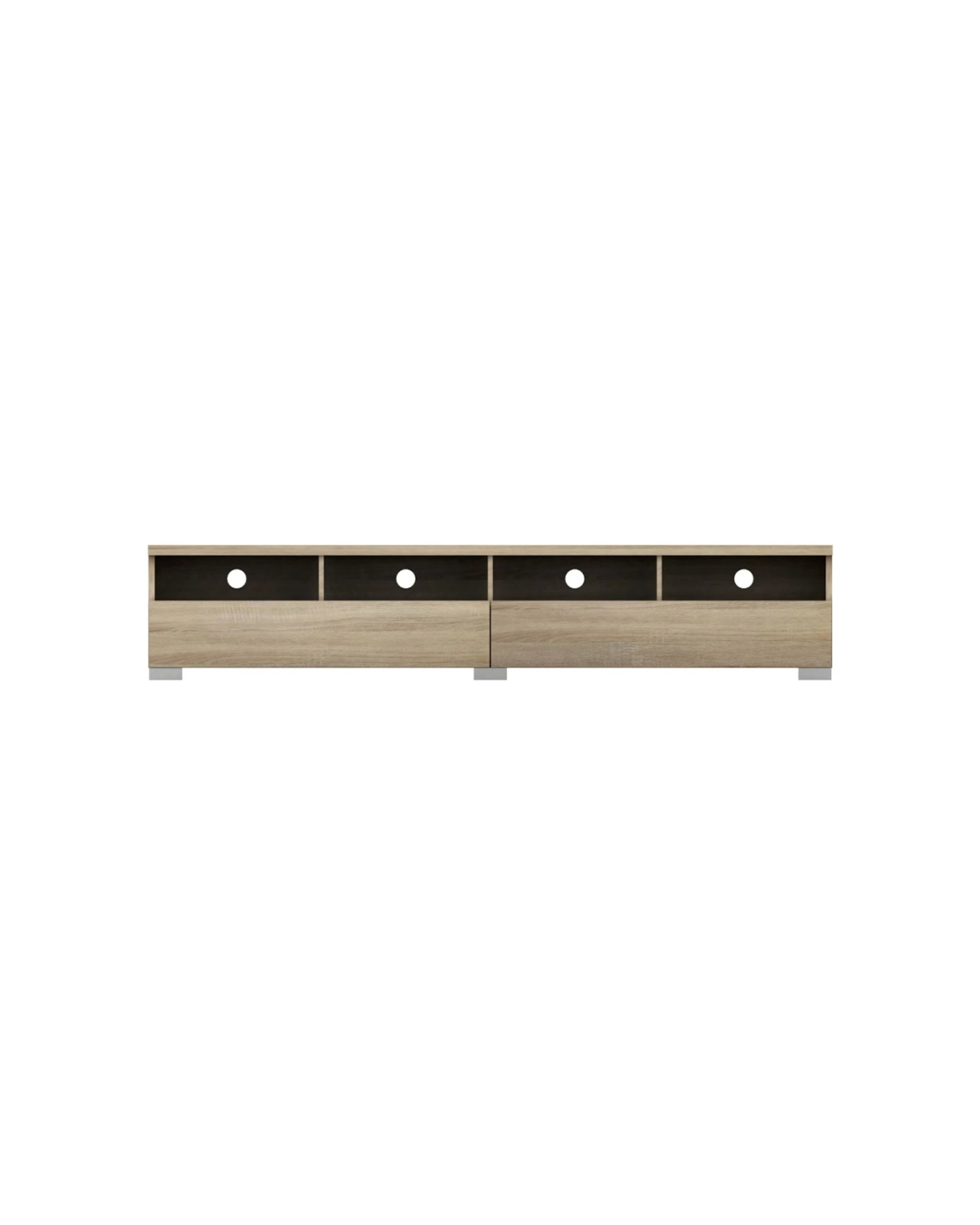 3 Alpine Bay Elara 2 Drawer Entertainment Unit 4 Compartments Storage Light Sonoma Oak - Brown, 3 of 8