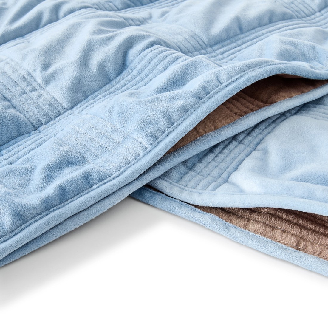 7 Velvet Reversible Coverlet Set - Queen/King Bed, Blue, 7 of 9