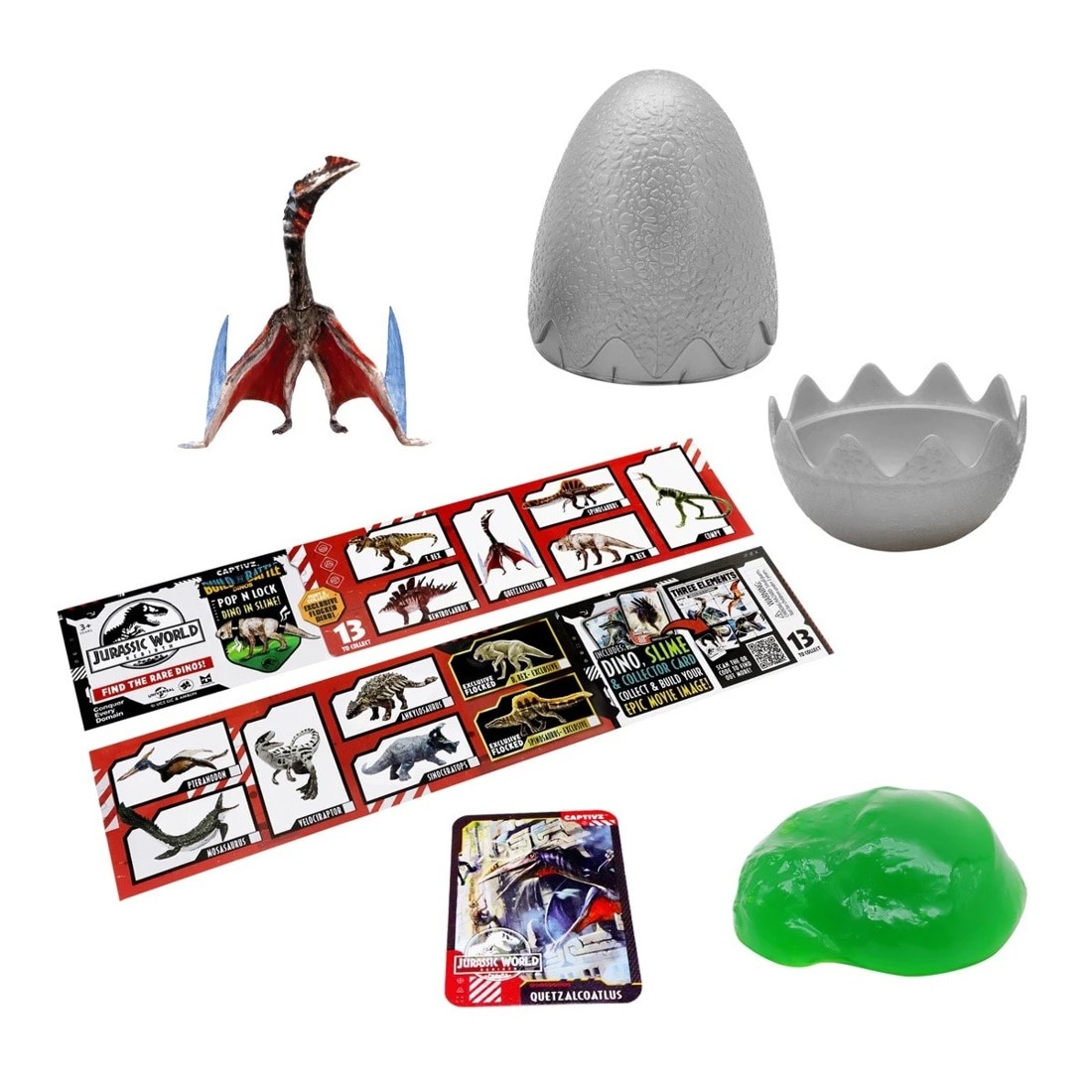 4 Jurassic World Rebirth Captivz Build N Battle Dinos Slime Egg - Assorted, 4 of 10