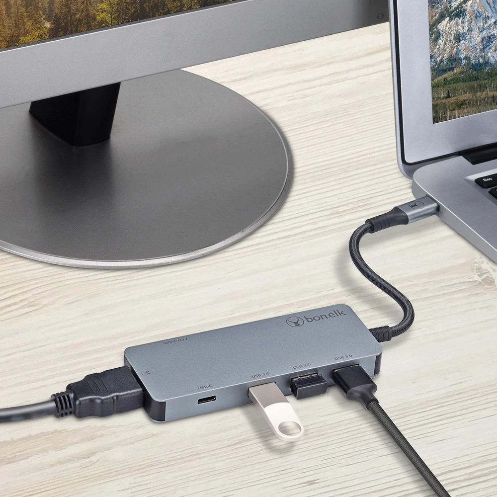 3 Bonelk Long-Life 6-in-1 Multiport Adaptor Space Grey, 3 of 3