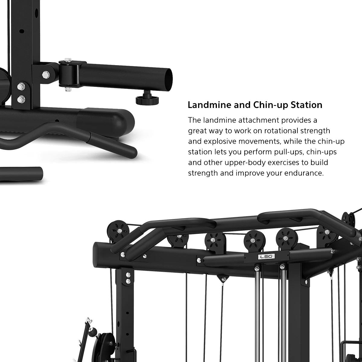 10 LSG GRK-110 Space Saving Multi-Function Rack with 74kg Cable Crossover, FID Bench, 90kg Standard Weight Package - Black, 10 of 10