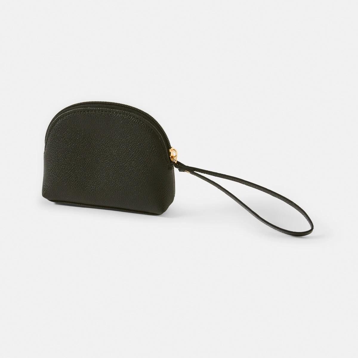 2 Zip Around Textured Woven Coin Purse Black, 2 of 4