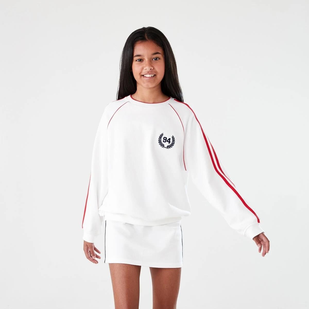 1 French Terry Crew Sweatshirt 94 PINNATE SNOW WHITE, 1 of 7