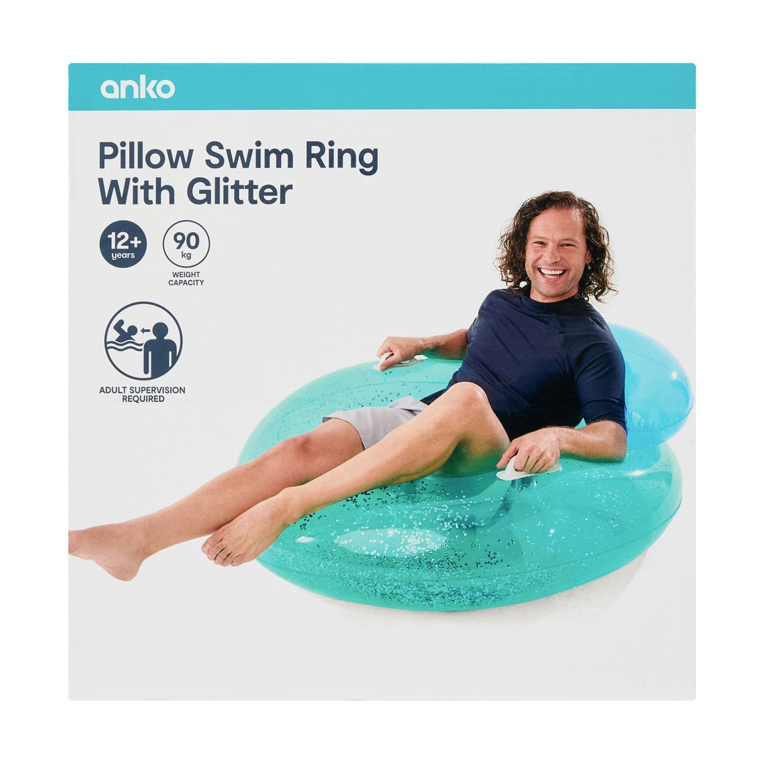 9 Inflatable Pillow Swim Ring with Glitter, 9 of 10