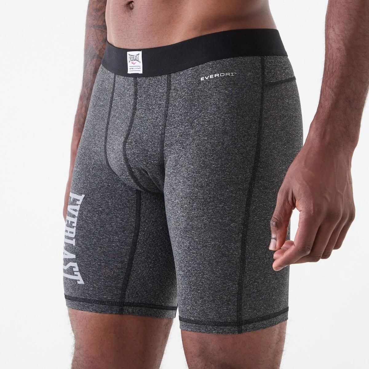 2 Everlast Mens Long Leg Performance Trunks Char Marle, 2 of 6