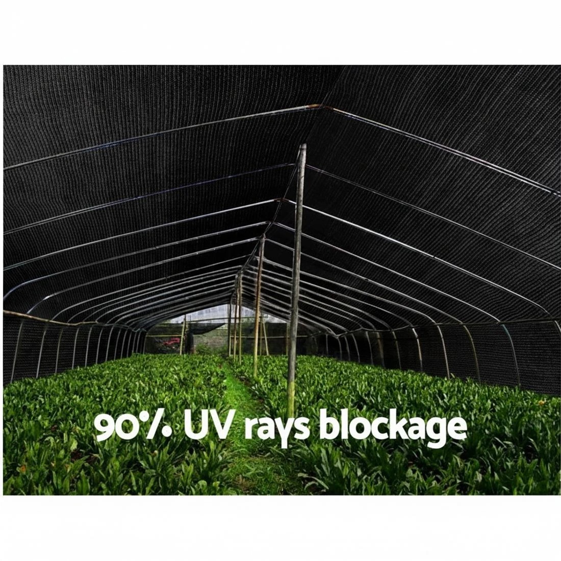 6 Instahut 90% Shade Cloth 3.66x10m Shadecloth Sail Heavy Duty - Black, 6 of 7