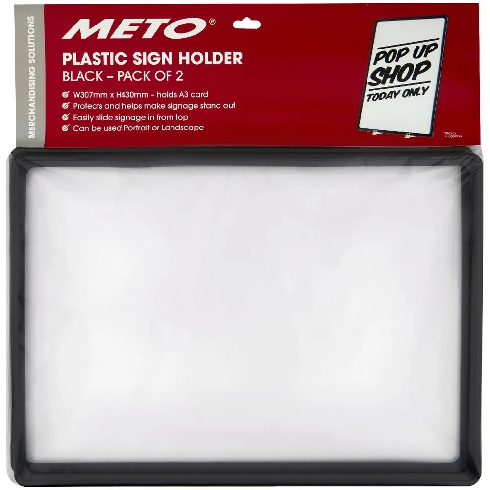 3 Meto A3 Signage Frames Black 2 Pack, 3 of 3