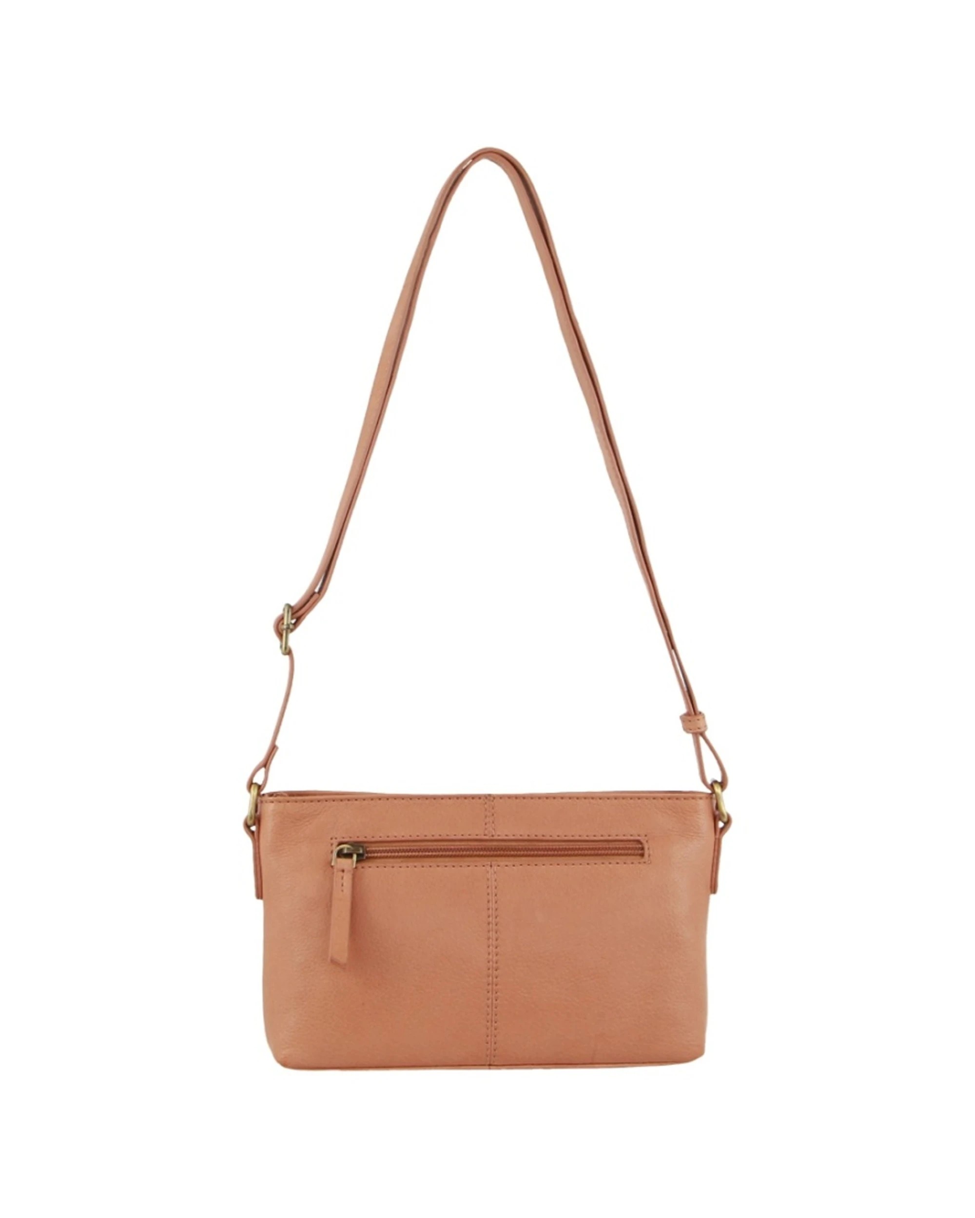 3 Pierre Cardin Leather Woven Design Shoulder Crossbody Bag 25x14cm Apricot - Orange, 3 of 4