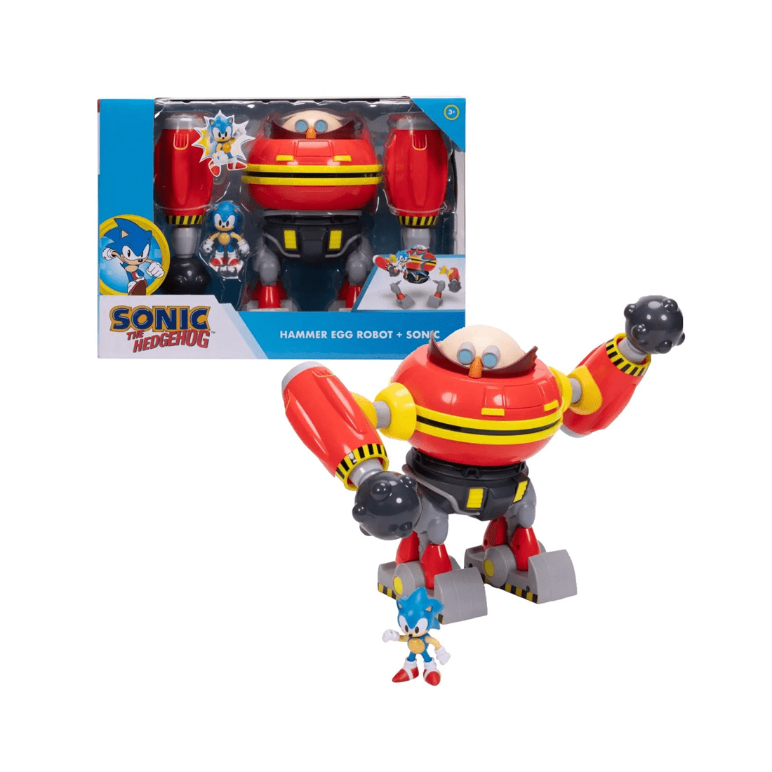 1 JAKKS Pacific Sonic the Hedgehog Hammer Egg Robot with Sonic Deluxe 2.5 inch Figure Playset, 1 of 9