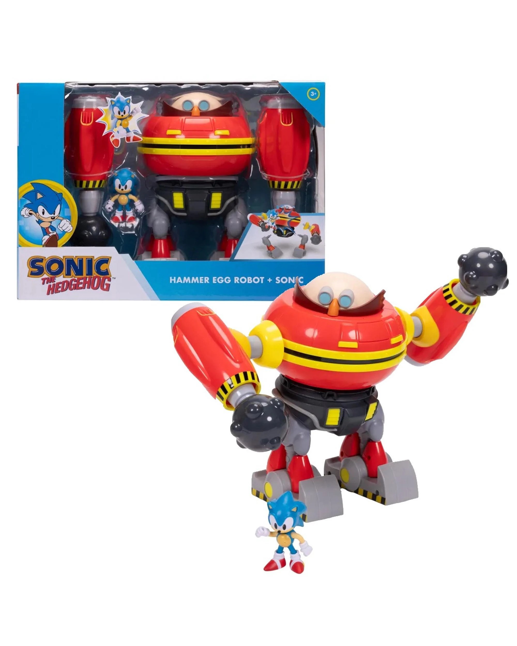 1 Sonic the Hedgehog Hammer Egg Robot with Sonic Deluxe 2.5 inch Figure Playset, 1 of 9