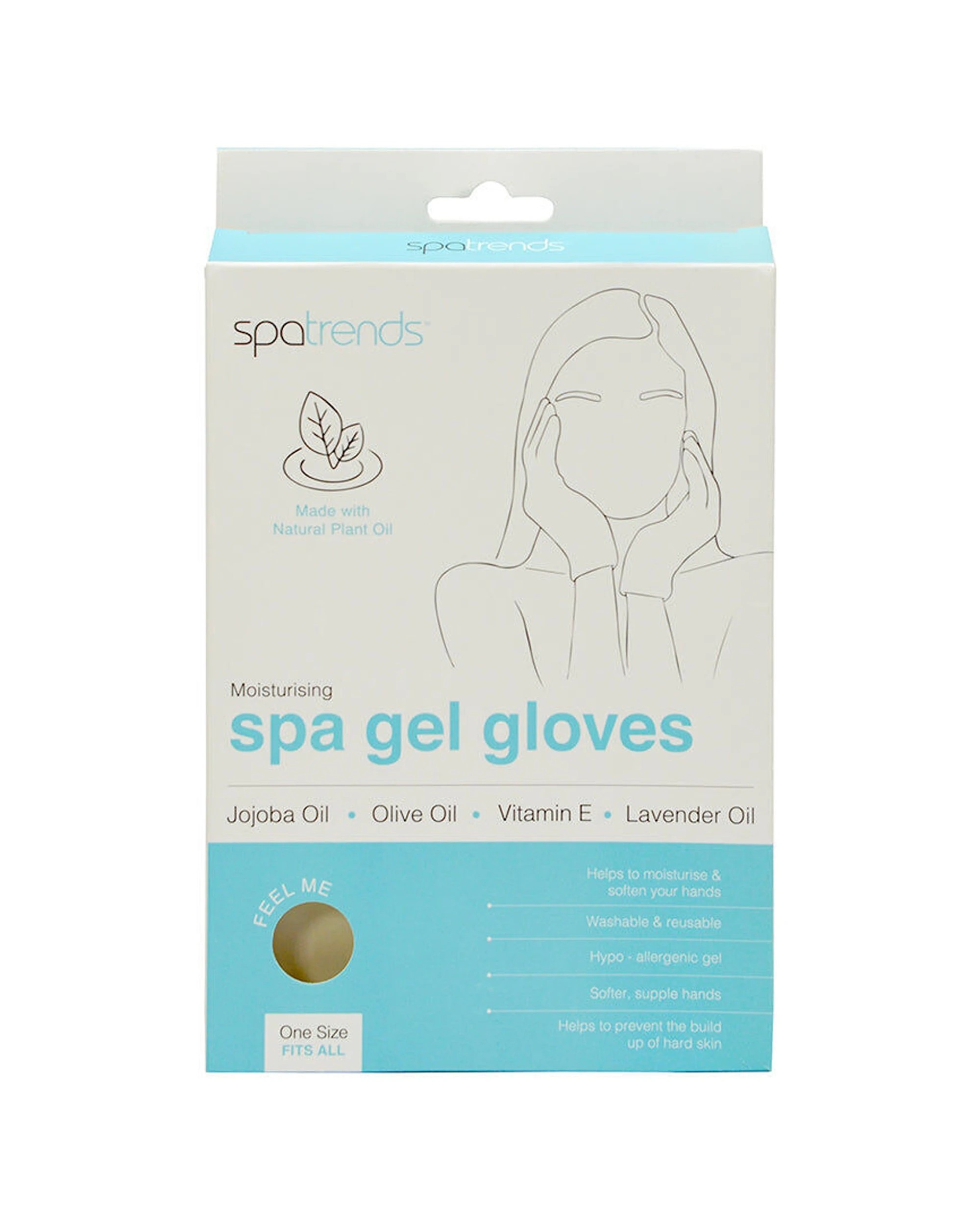 1 Annabel Trends Spa Trends Moisturising Hand Care Gel Range Reusable Gloves - White, 1 of 3