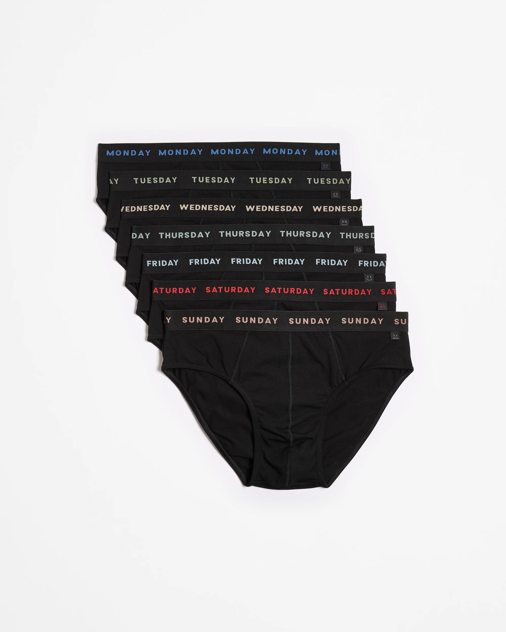 1 Mens Australian Cotton Blend Hipster Briefs 7 Pack - Maxx BLACK, 1 of 5